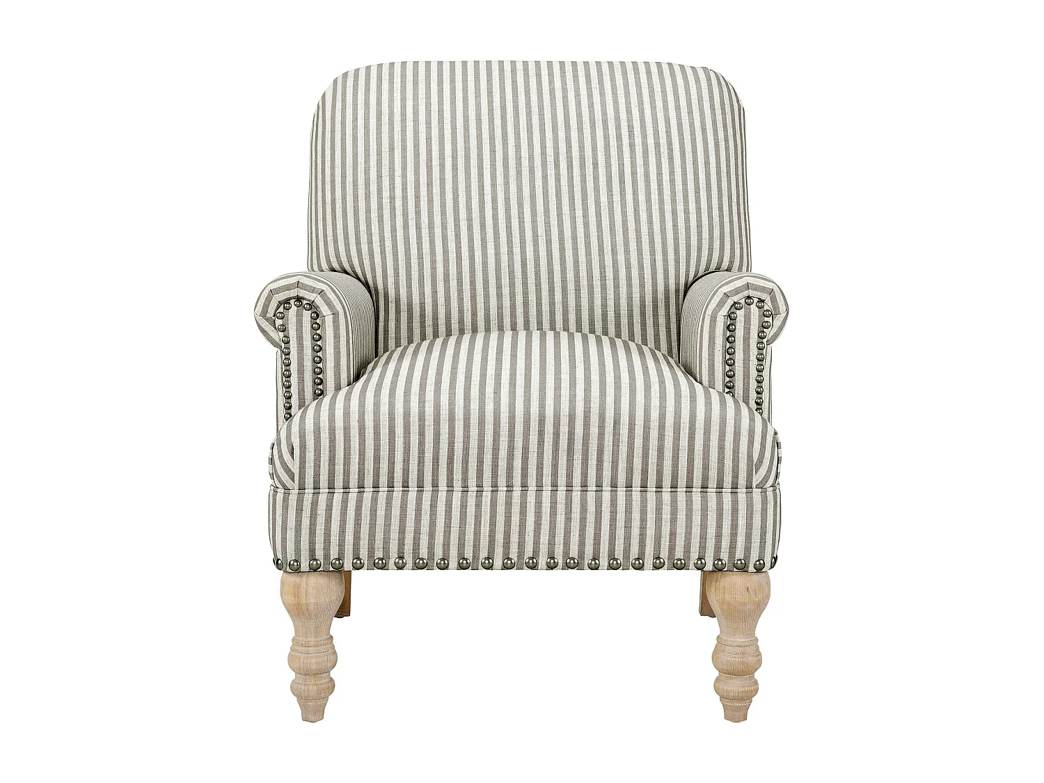 Jaya | Fauteuils en tissu rayé beige