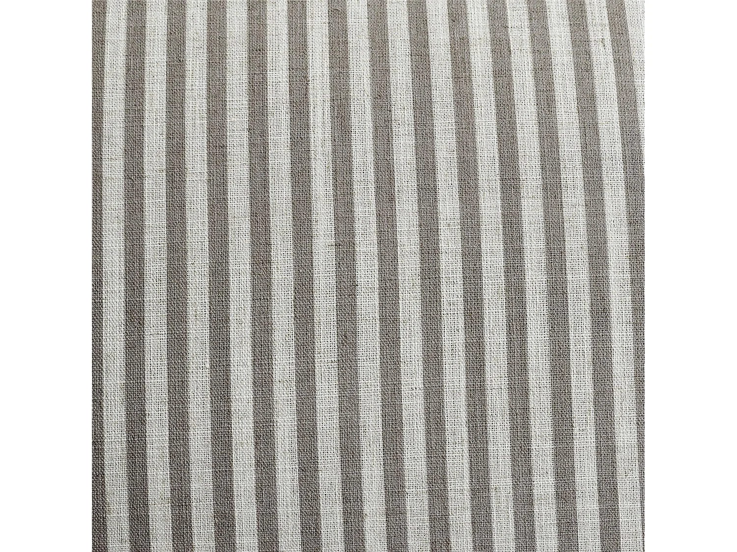 Cadeira decorativa em linho bege com riscas