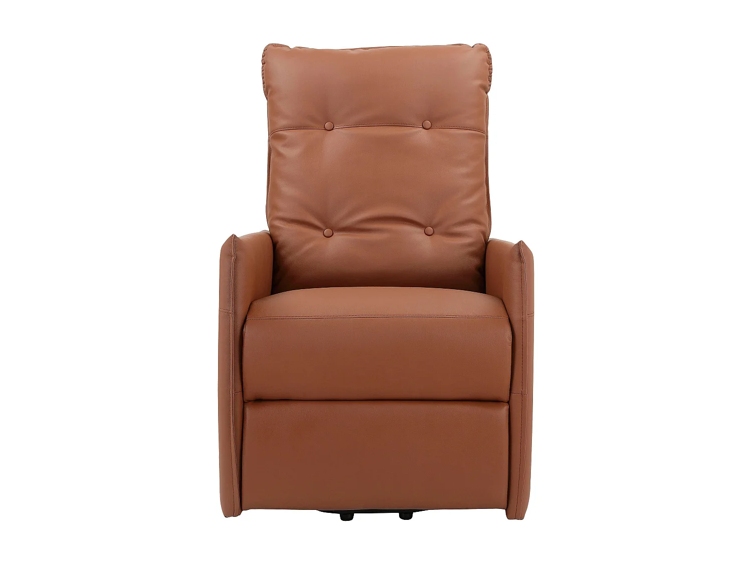 Poltrona reclinabile con alzata elettrica e in PU cognac