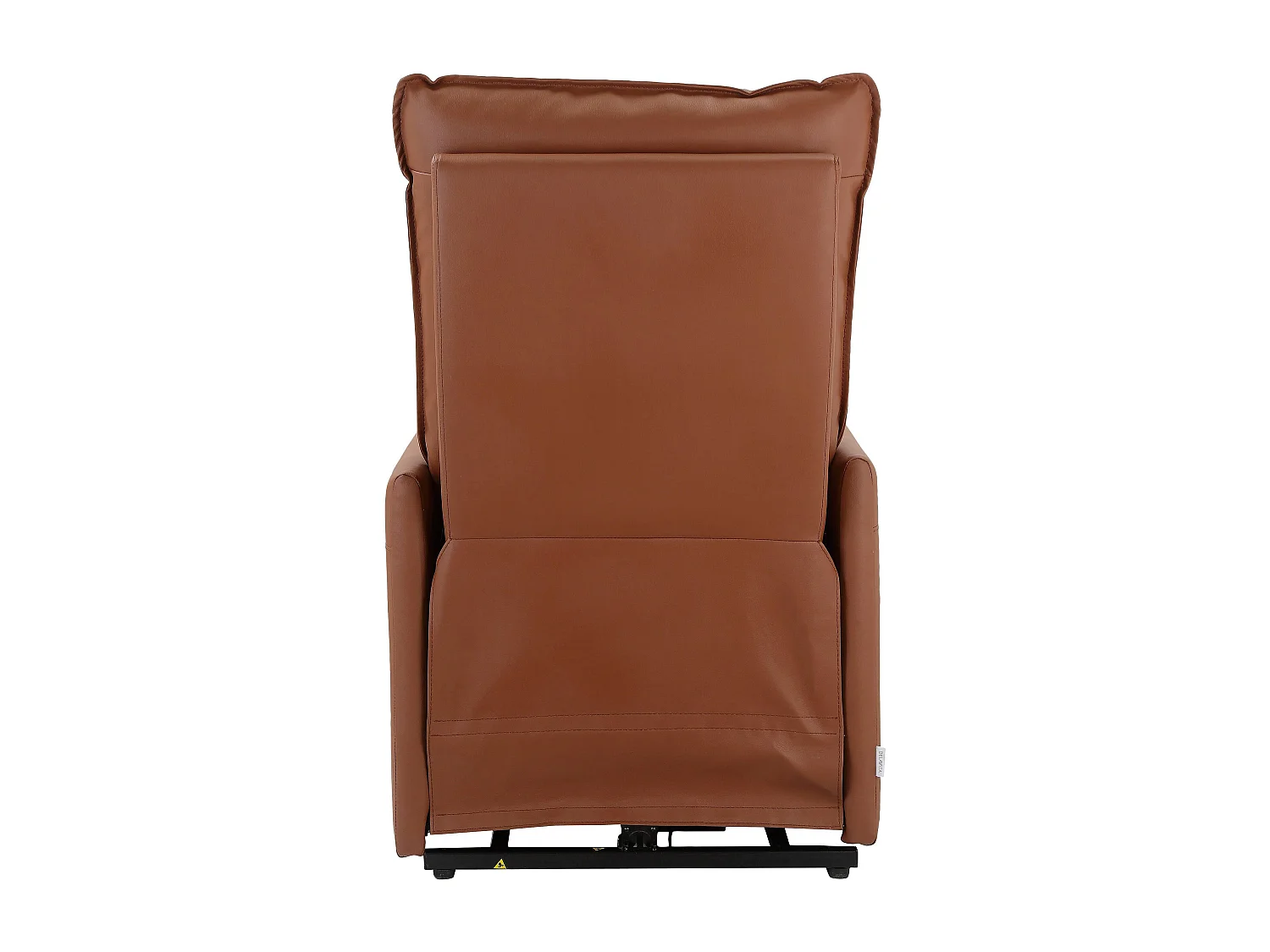 Poltrona reclinabile con alzata elettrica e in PU cognac