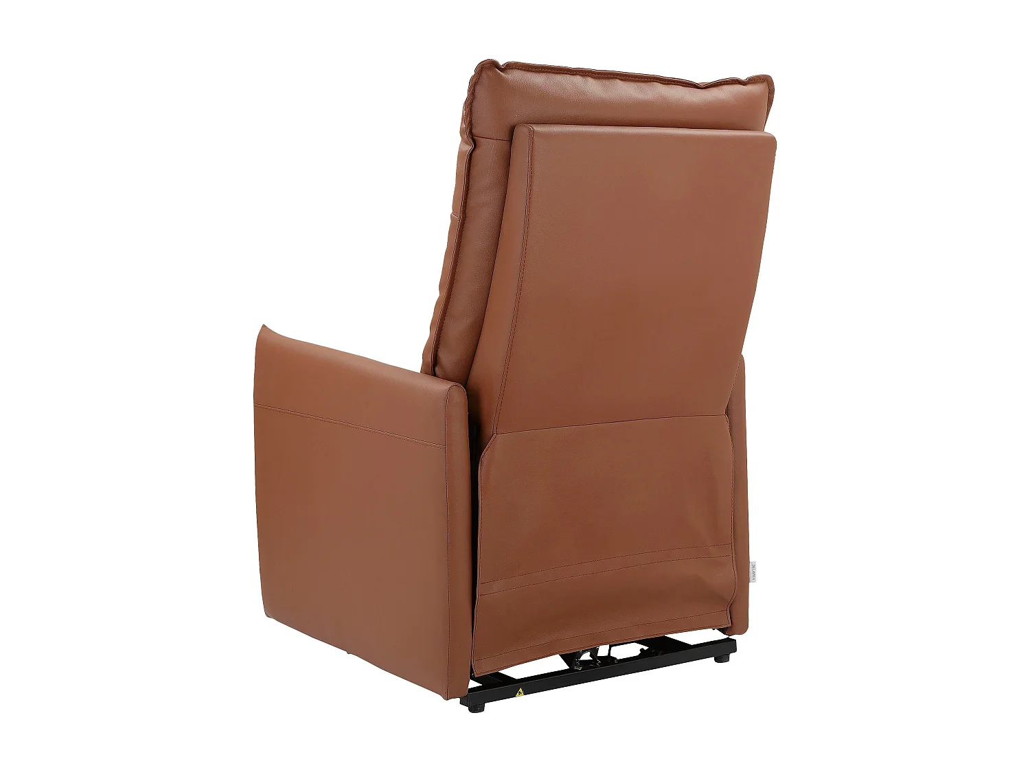 Poltrona reclinabile con alzata elettrica e in PU cognac