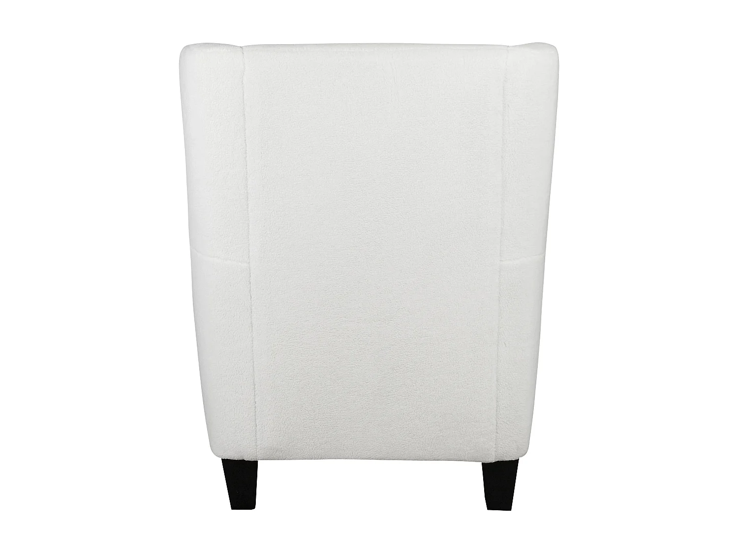 Silla decorativa tapizada con taburete en tela de peluche blanco hueso