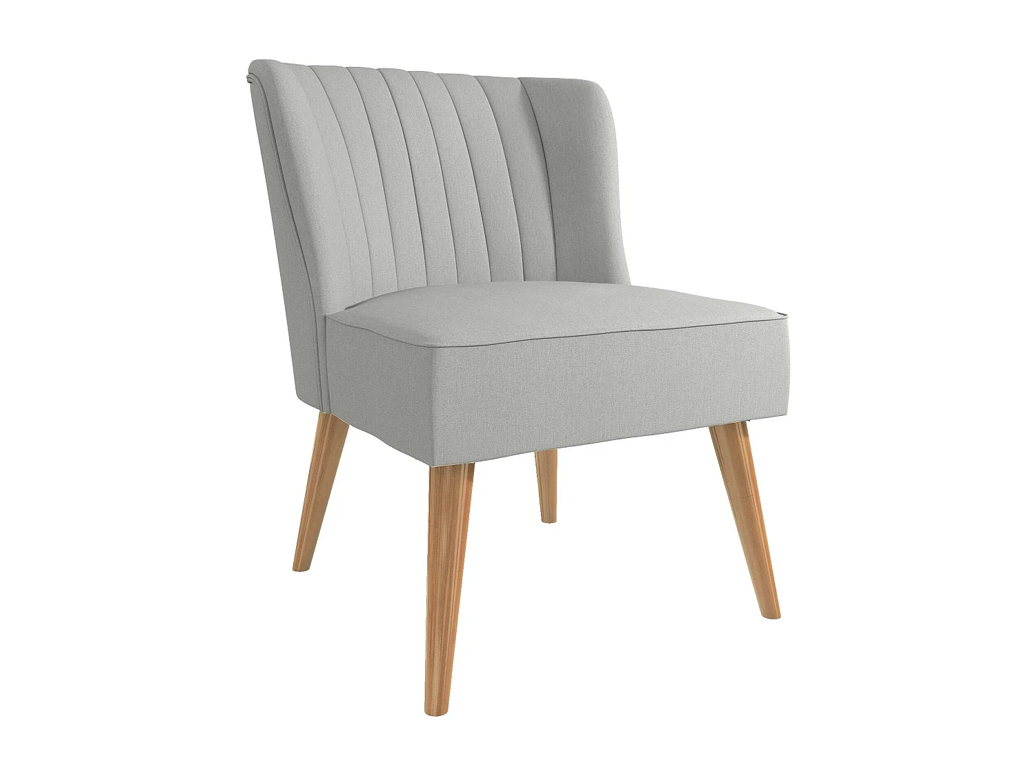 Sedia d'accento imbottita in lino grigio chiaro