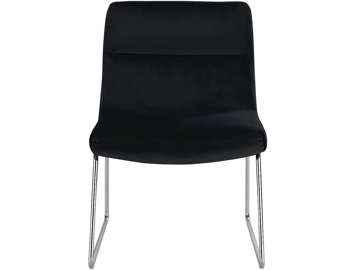 Sedia imbottita con rivestimento in velluto nero