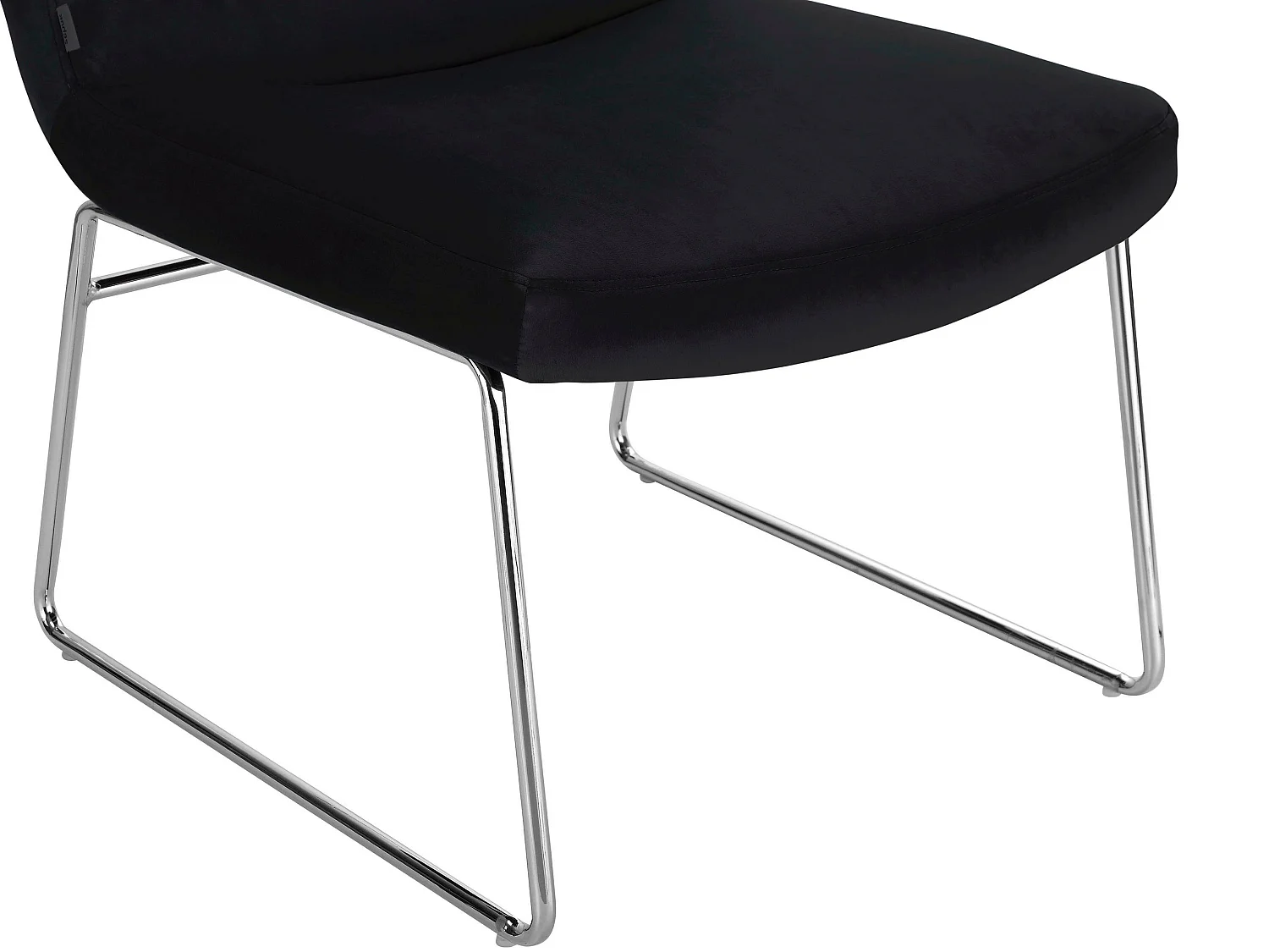 Sedia imbottita con rivestimento in velluto nero