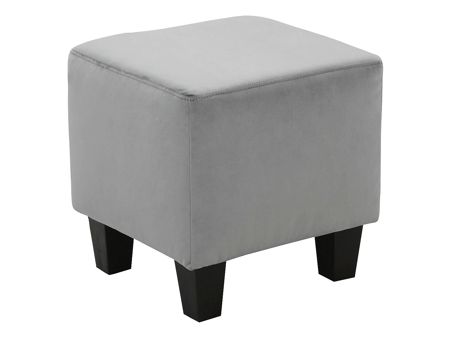 Gepolsterter Akzentstuhl mit Hocker aus Samt, grau