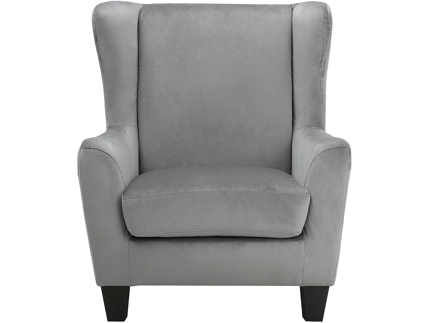 Gepolsterter Akzentstuhl mit Hocker aus Samt, grau