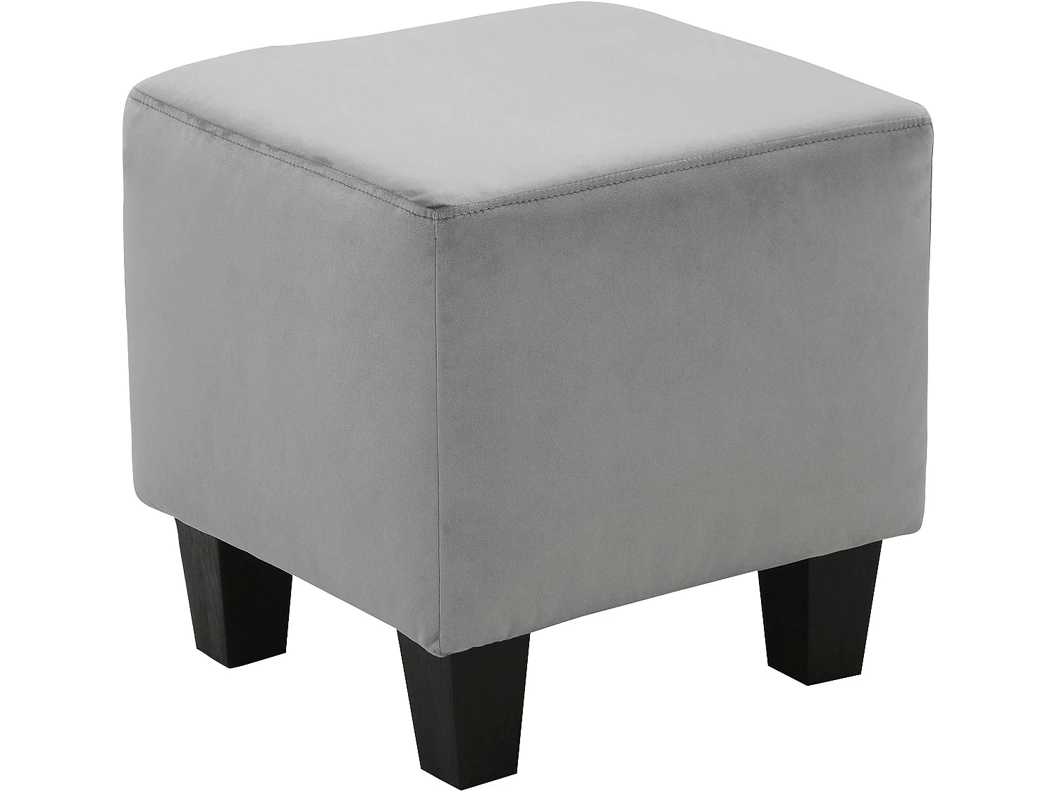 Gepolsterter Akzentstuhl mit Hocker aus Samt, grau