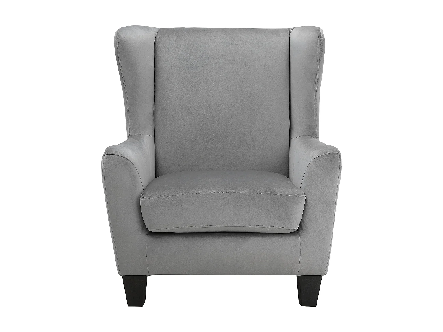 Gepolsterter Akzentstuhl mit Hocker aus Samt, grau