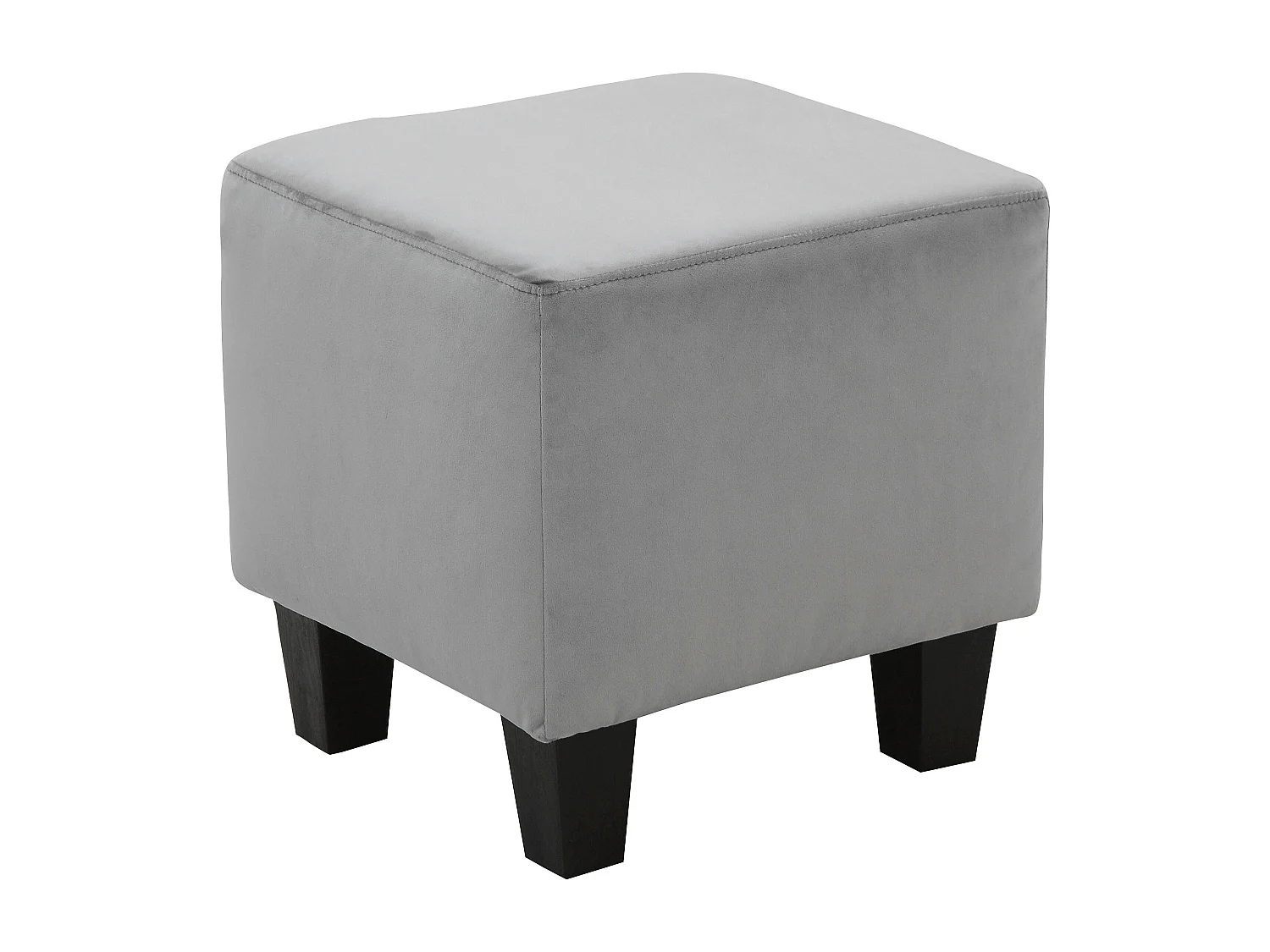 Gepolsterter Akzentstuhl mit Hocker aus Samt, grau