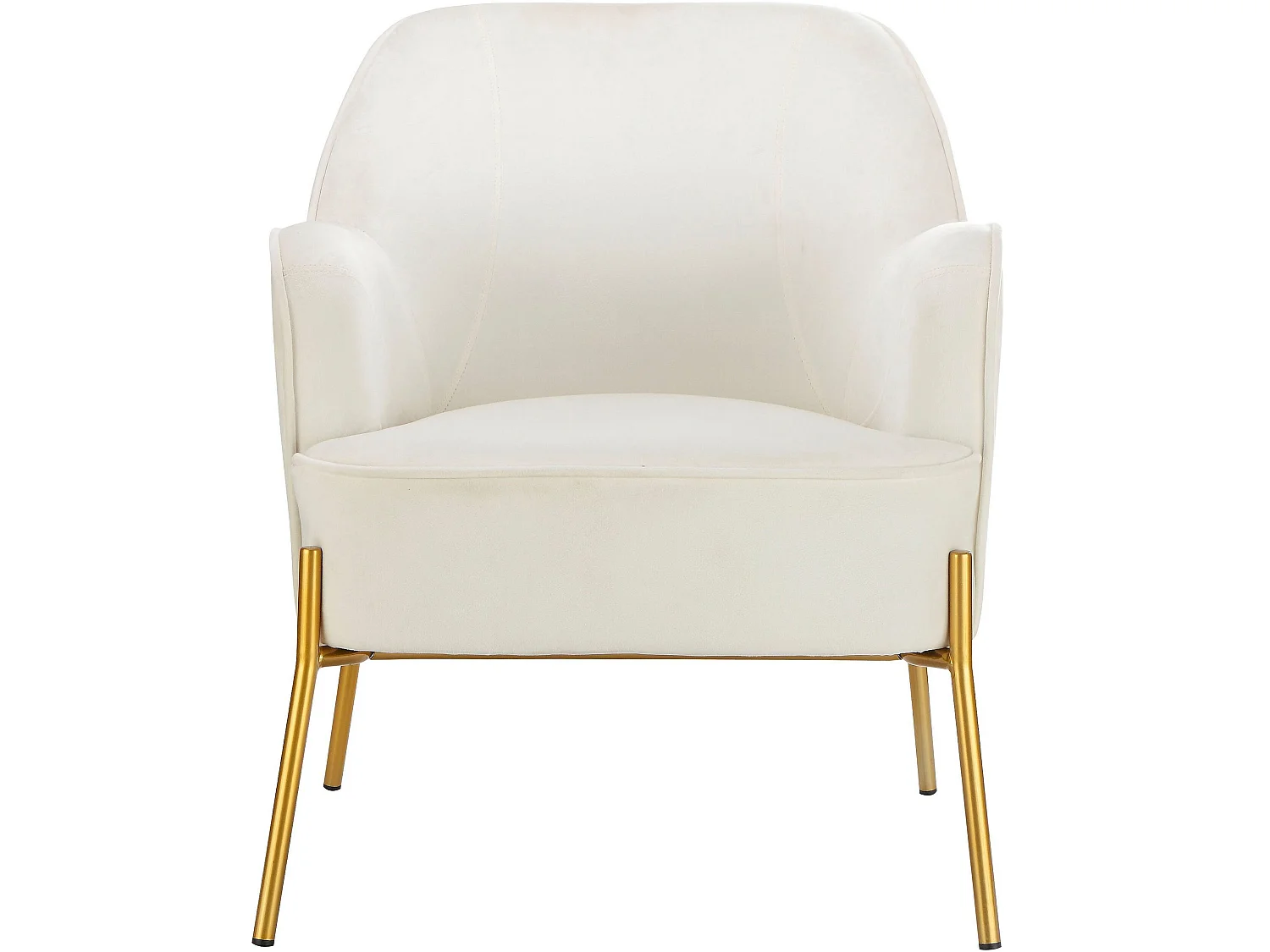 Cadeira decorativa estofada em veludo creme