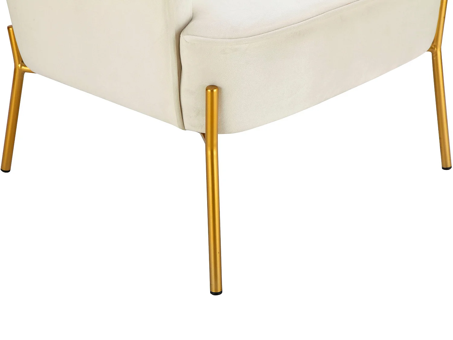 Cadeira decorativa estofada em veludo creme