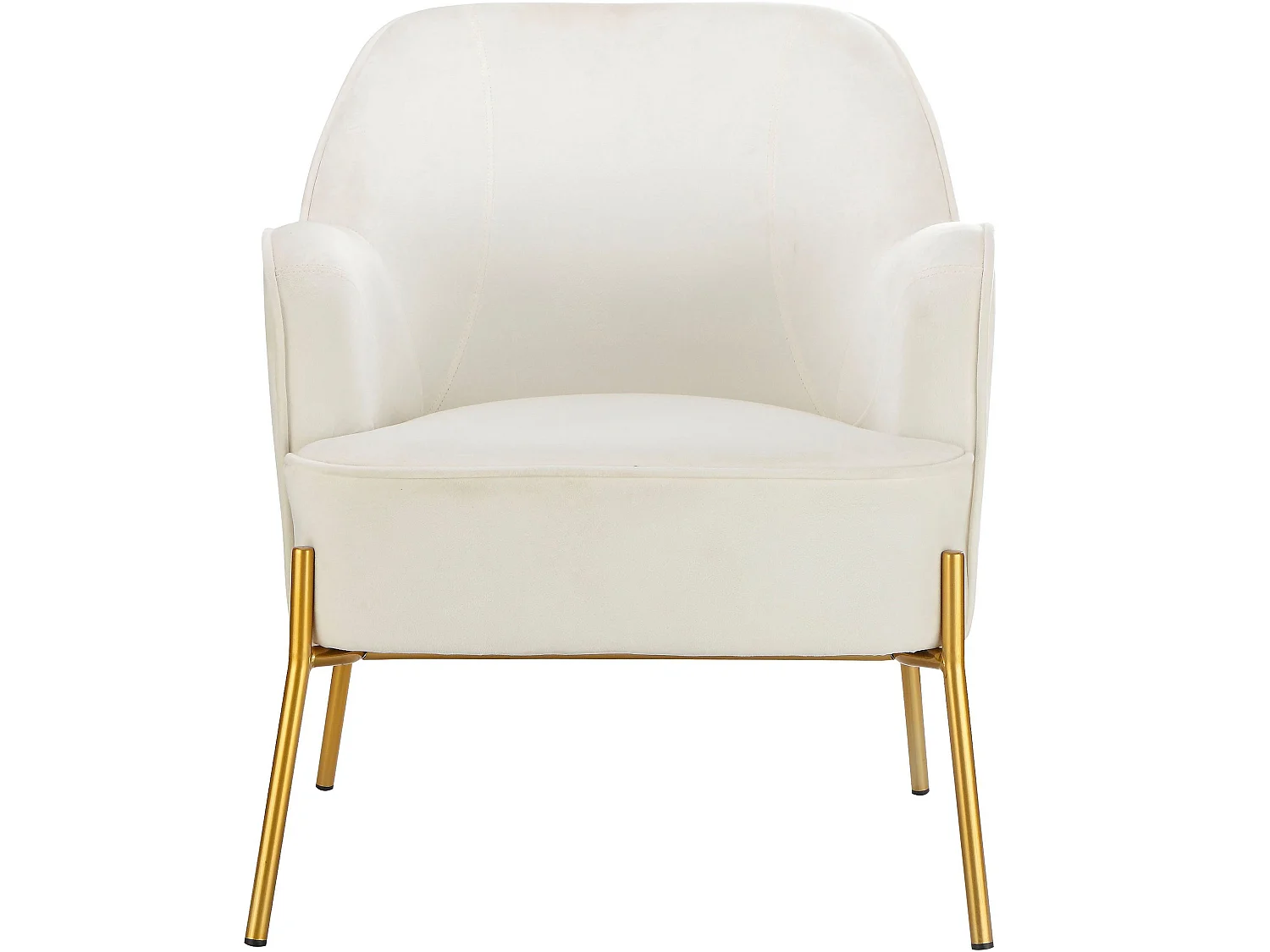 Silla decorativa tapizada en terciopelo crema