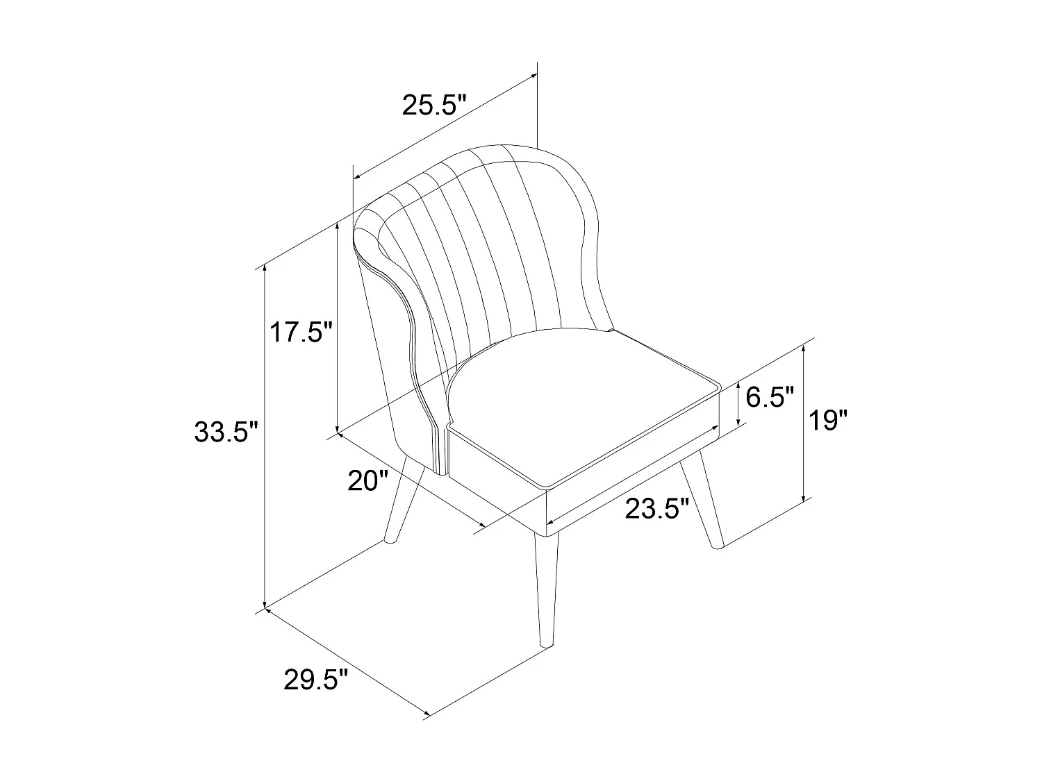 Gepolsterter Akzentstuhl in Leinenblau