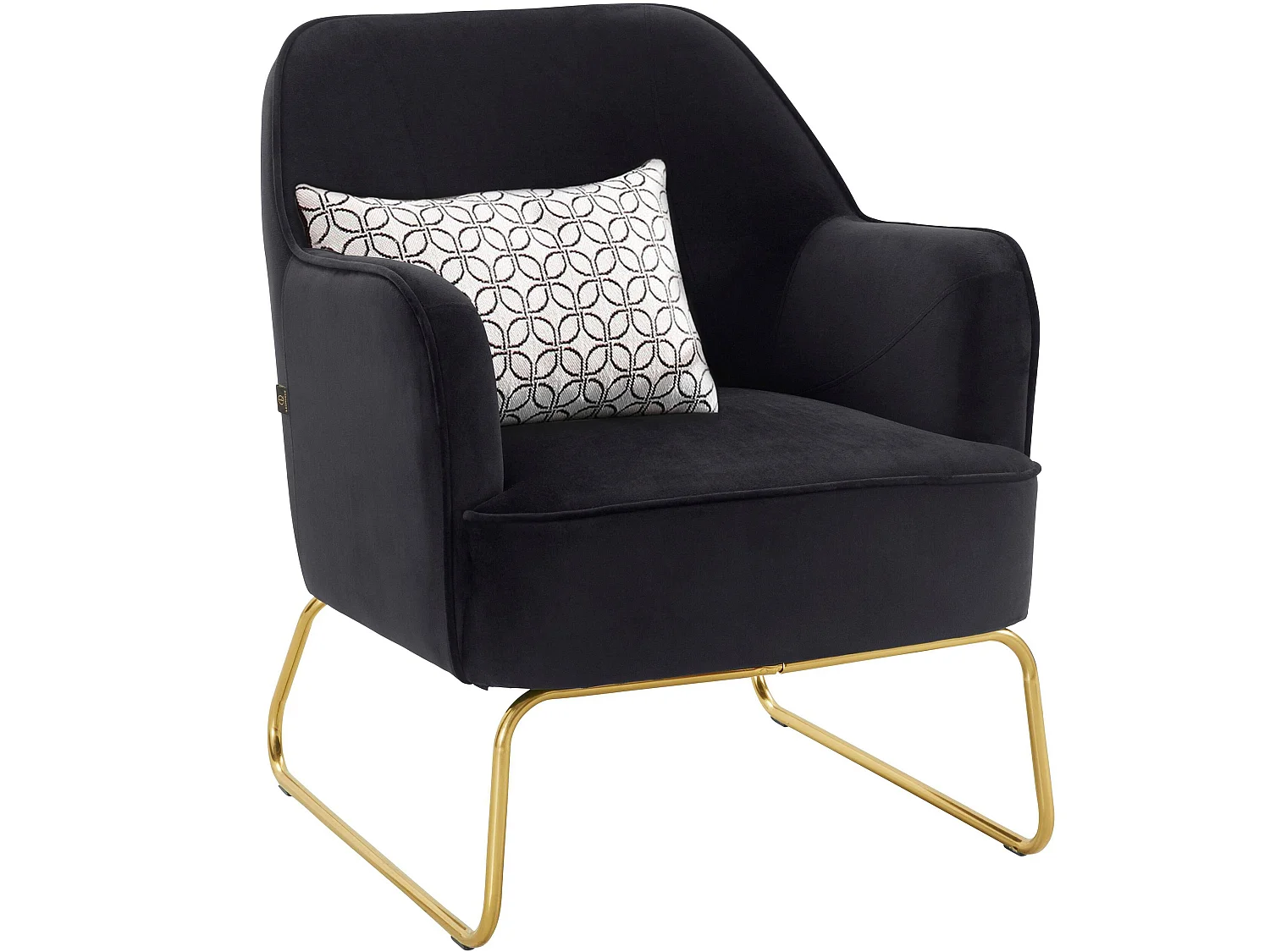 Silla decorativa tapizada en terciopelo negro