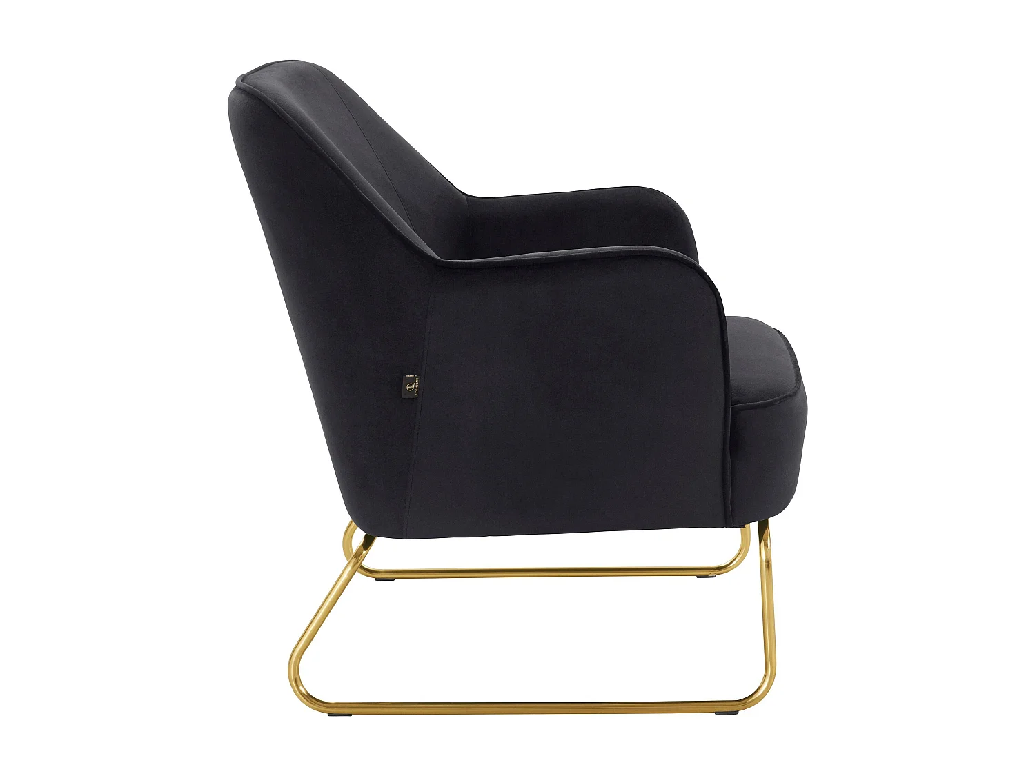 Gepolsterter Akzentstuhl aus Samt, schwarz