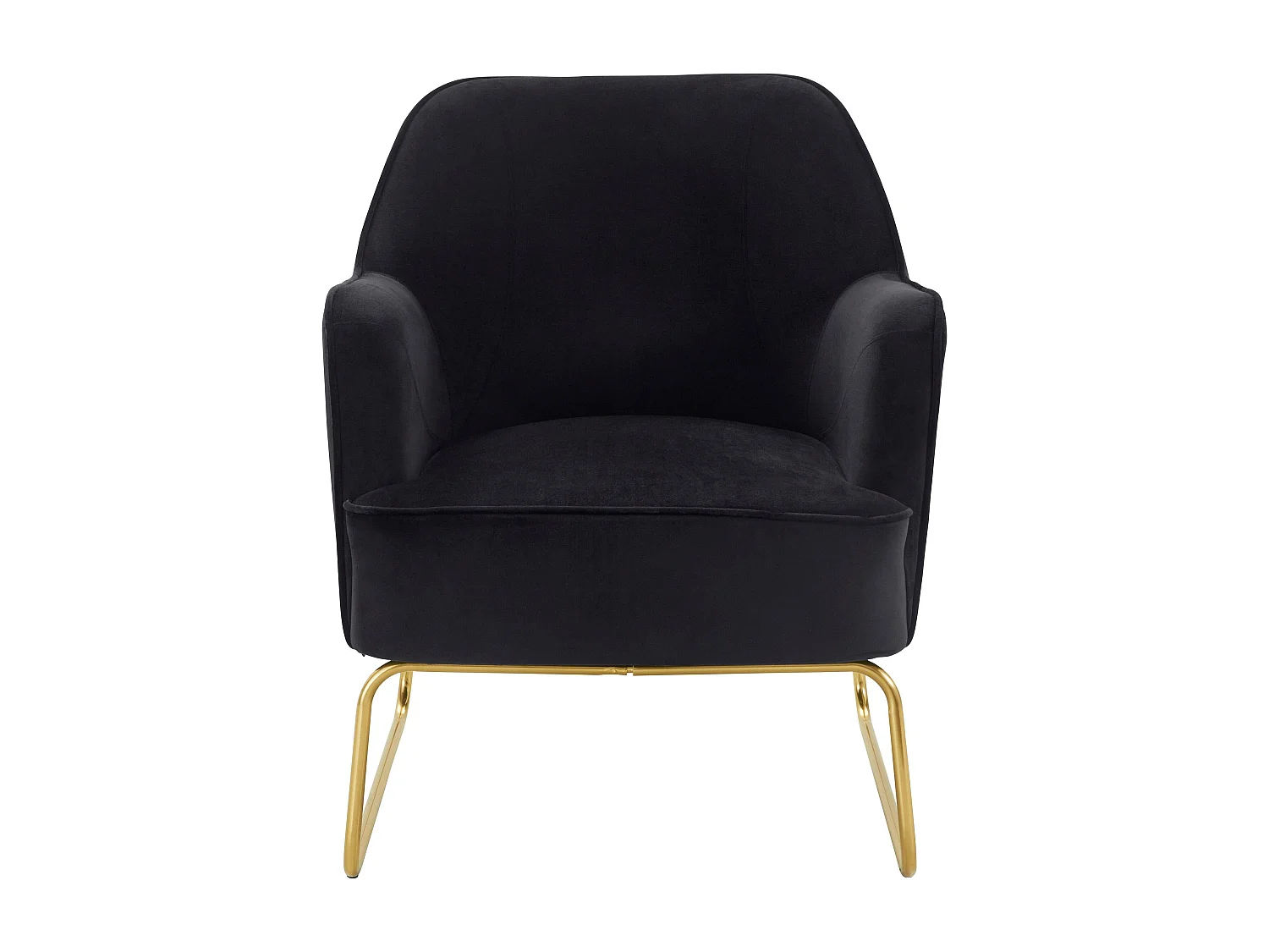 Gepolsterter Akzentstuhl aus Samt, schwarz