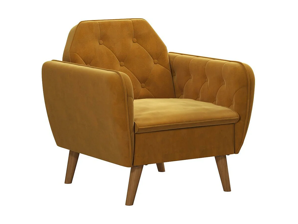 Teresa | Chaise d'appoint rembourrée en velours jaune