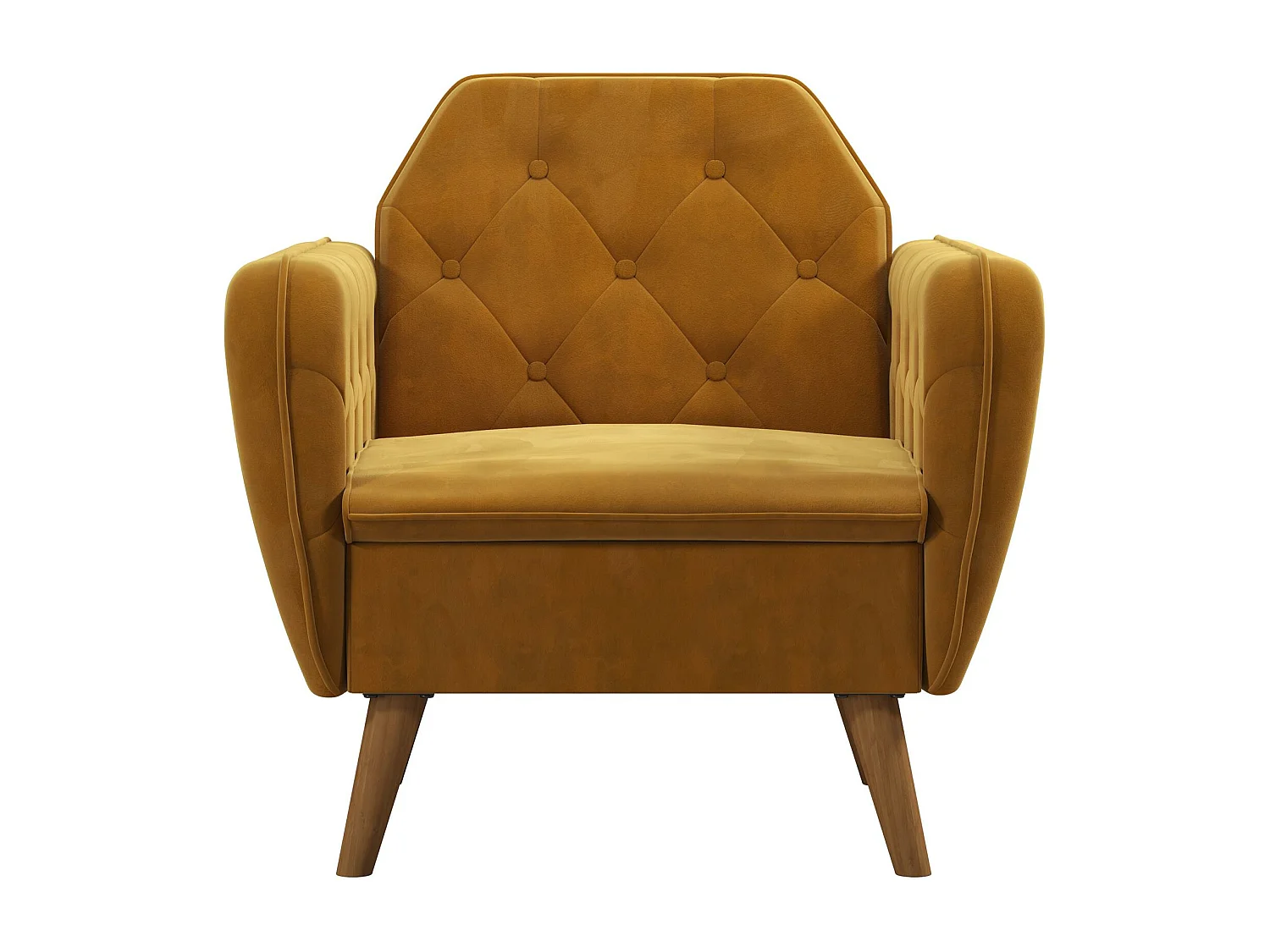 Teresa | Chaise d'appoint rembourrée en velours jaune