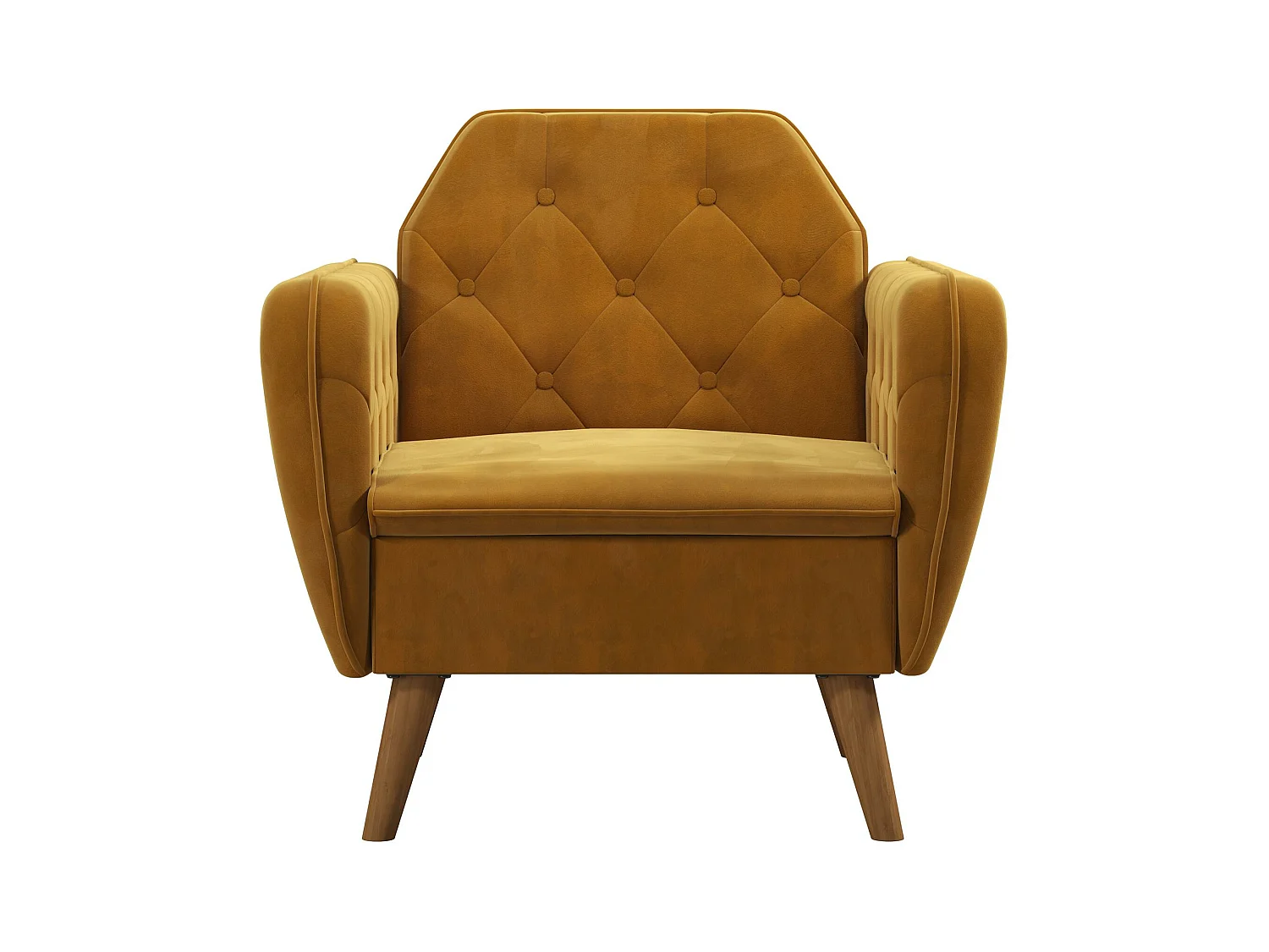 Teresa | Chaise d'appoint rembourrée en velours jaune