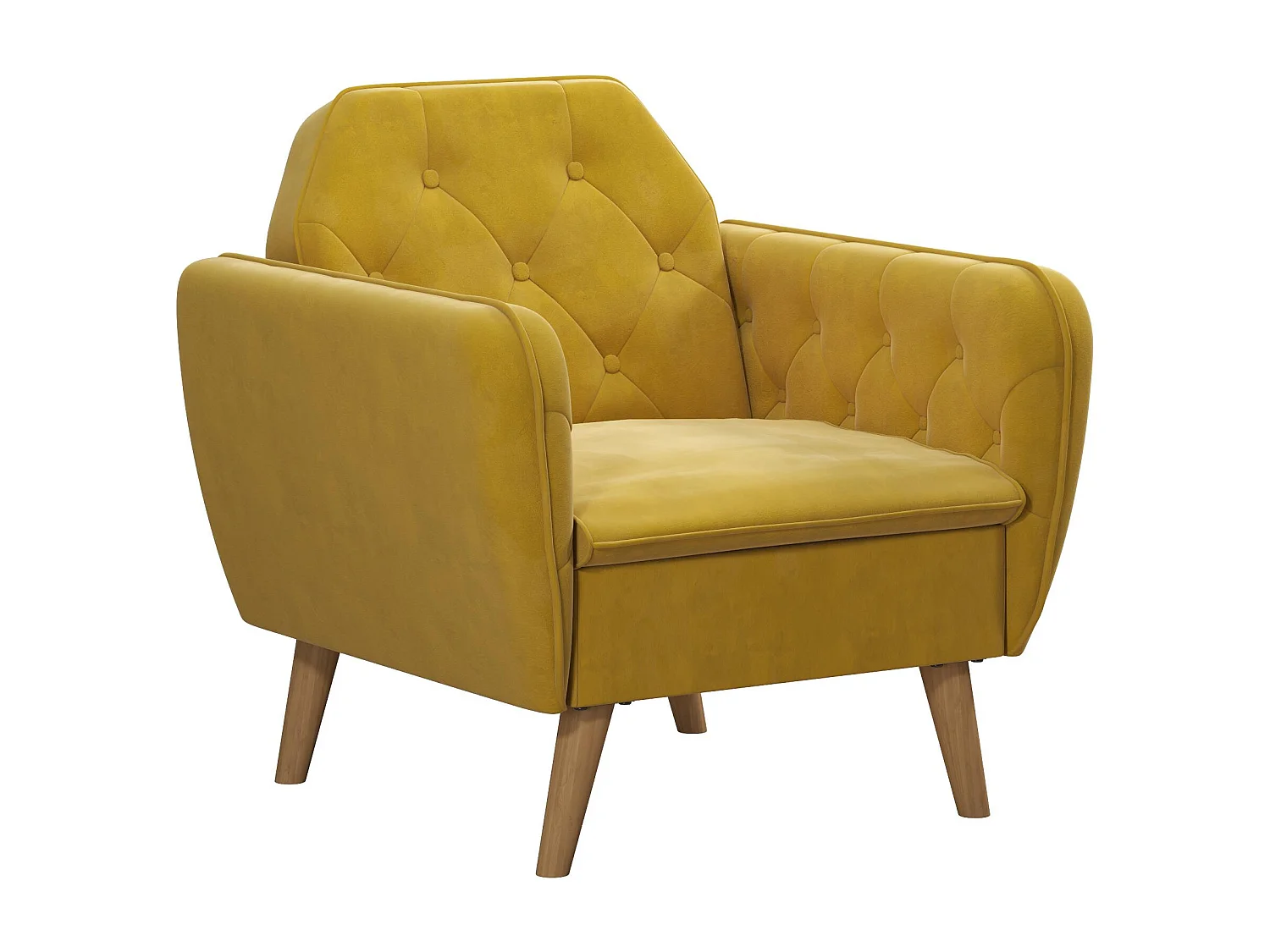 Teresa | Chaise d'appoint rembourrée en velours jaune