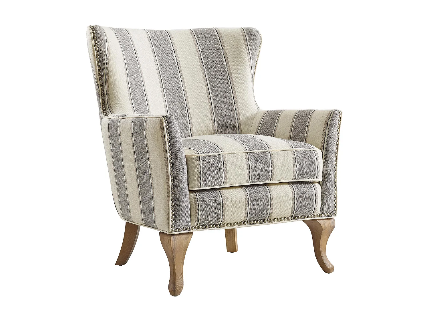 Sedia Accent in lino intrecciato a righe grigie