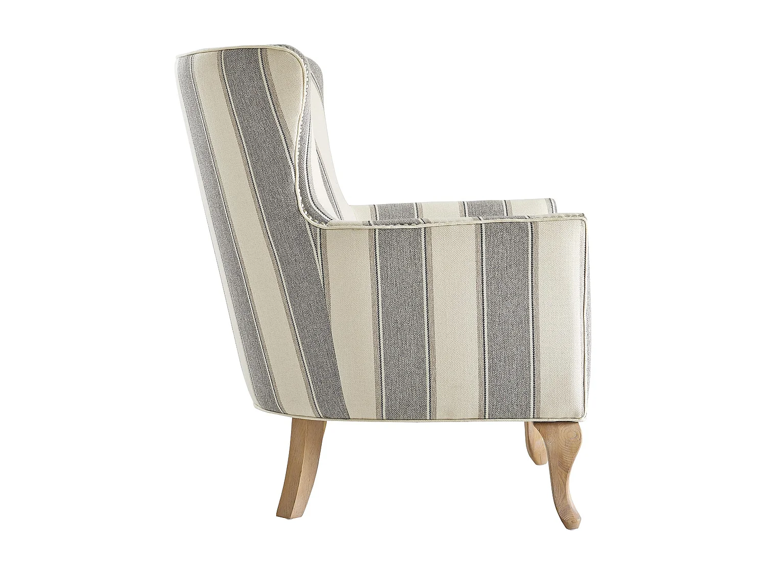 Sedia Accent in lino intrecciato a righe grigie