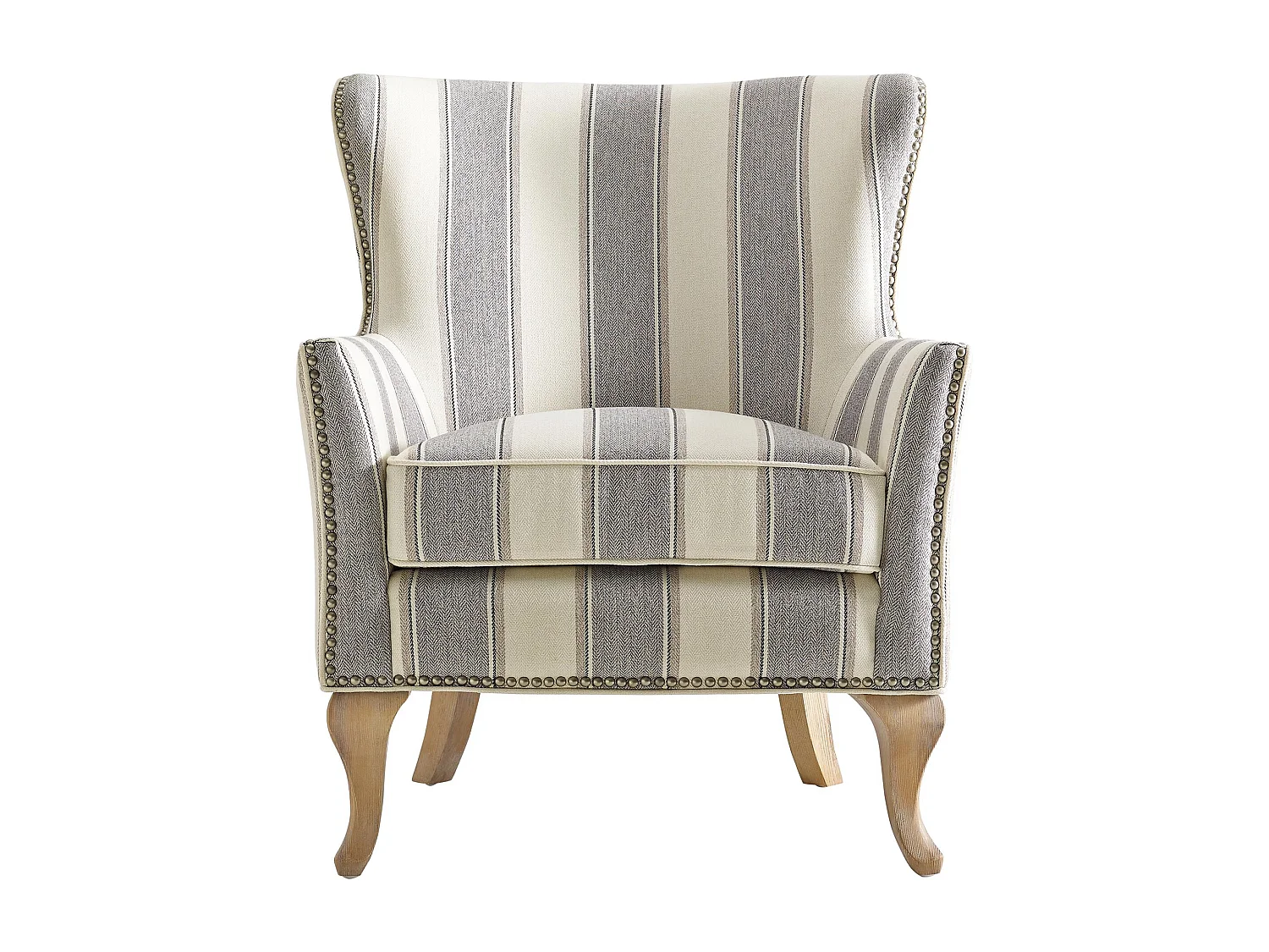 Sedia Accent in lino intrecciato a righe grigie