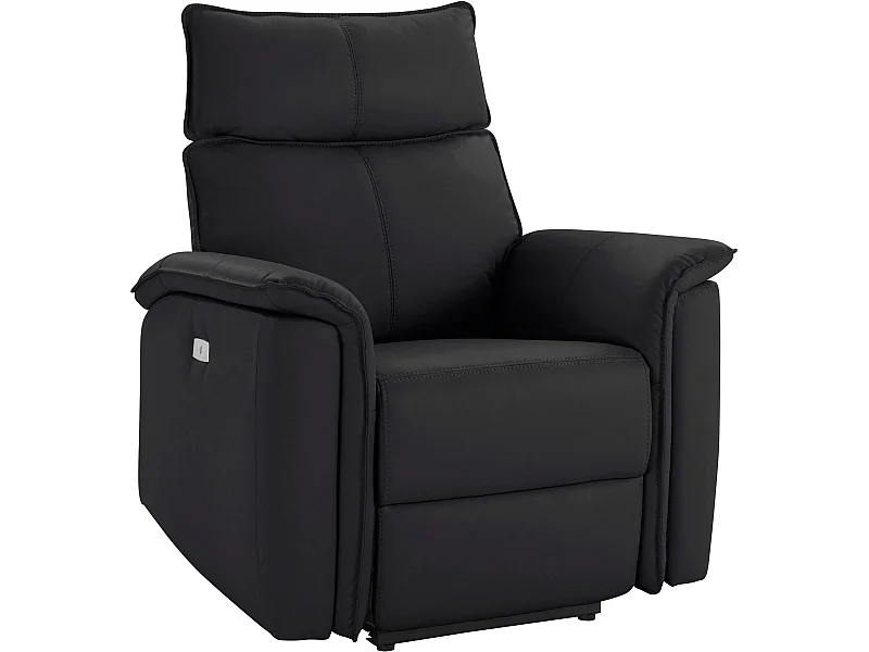 Zola-Relaxfauteuil in echt leer Zwart