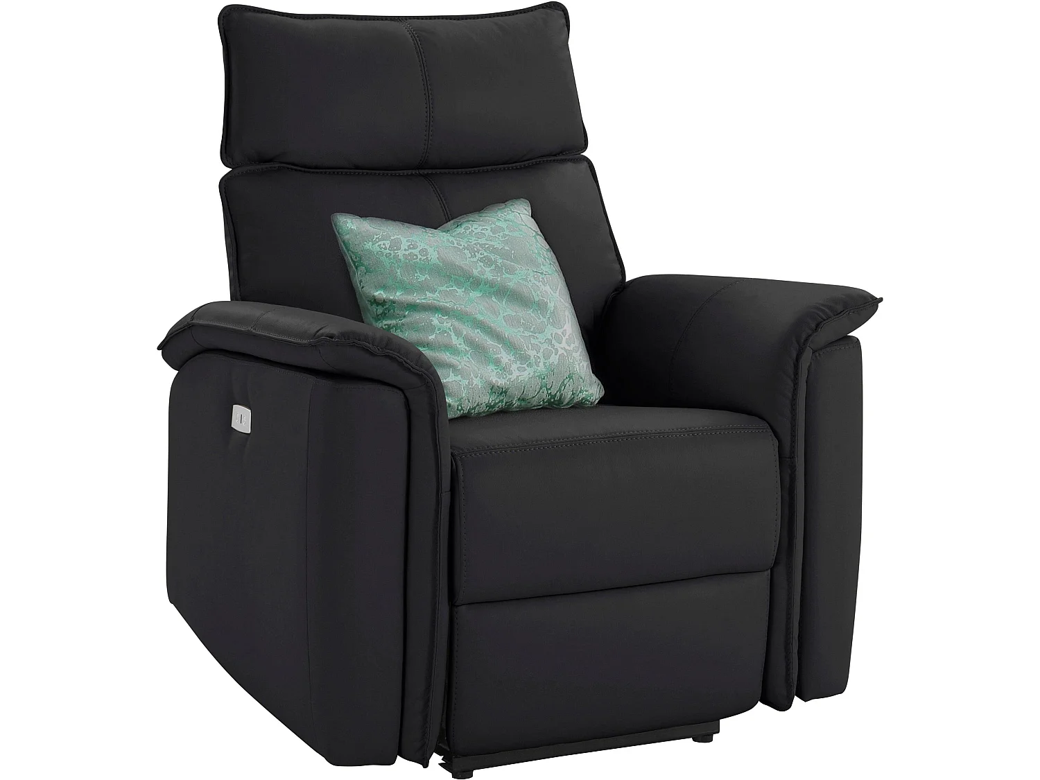 Zola-Relaxfauteuil in echt leer Zwart