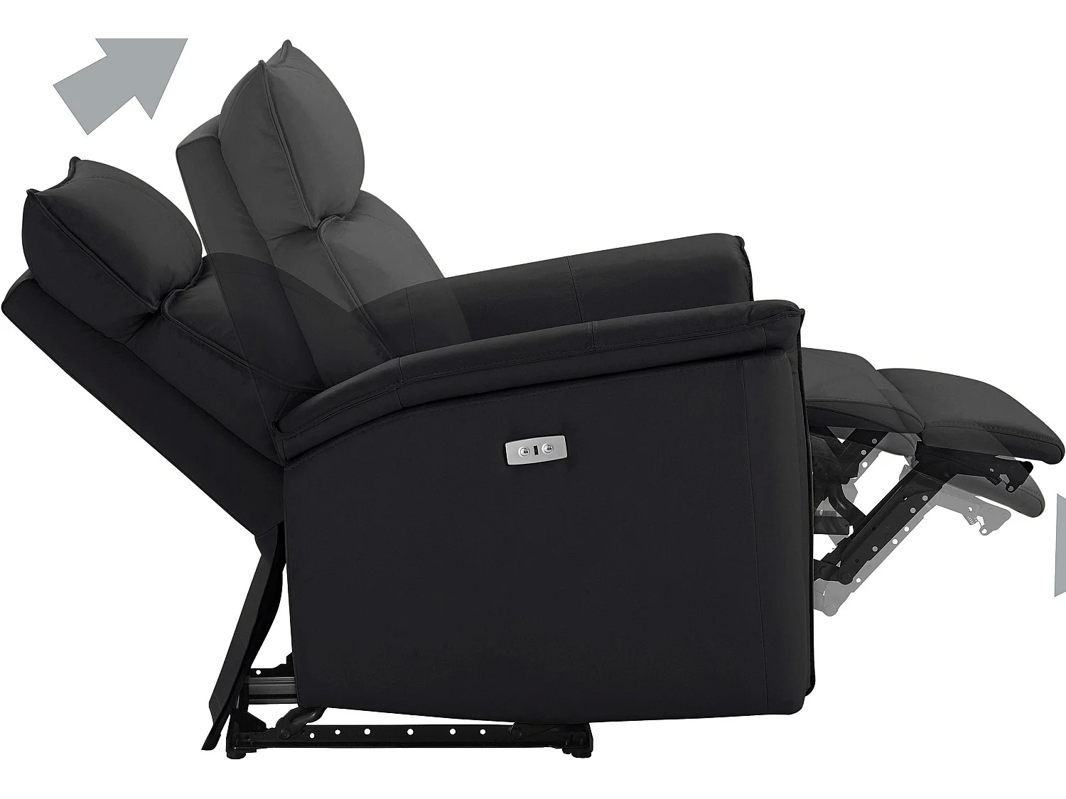 Zola-Relaxfauteuil in echt leer Zwart