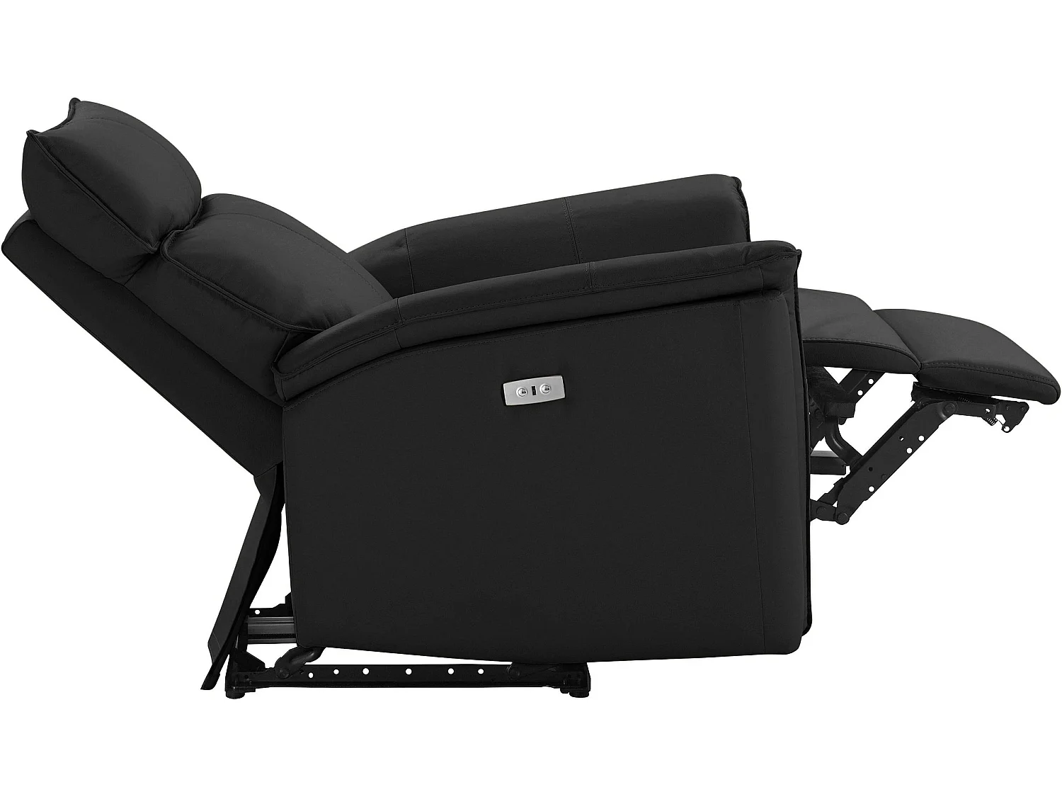 Zola-Relaxfauteuil in echt leer Zwart