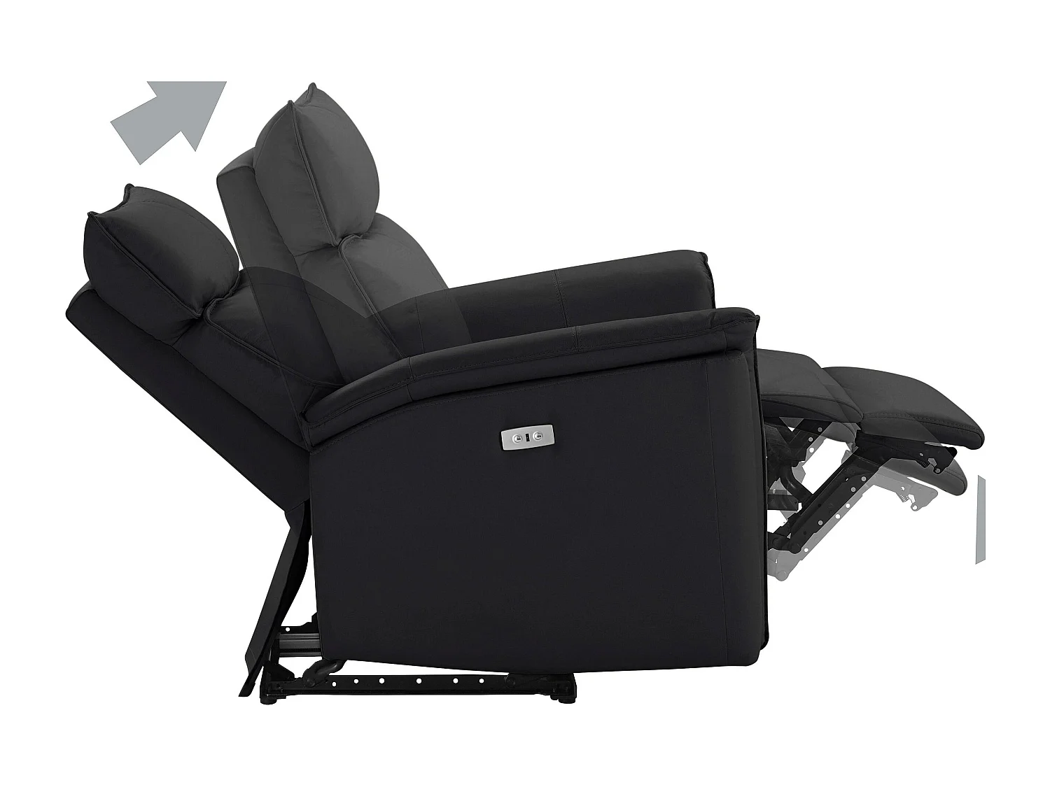 Zola | Fauteuil inclinable en PU noir