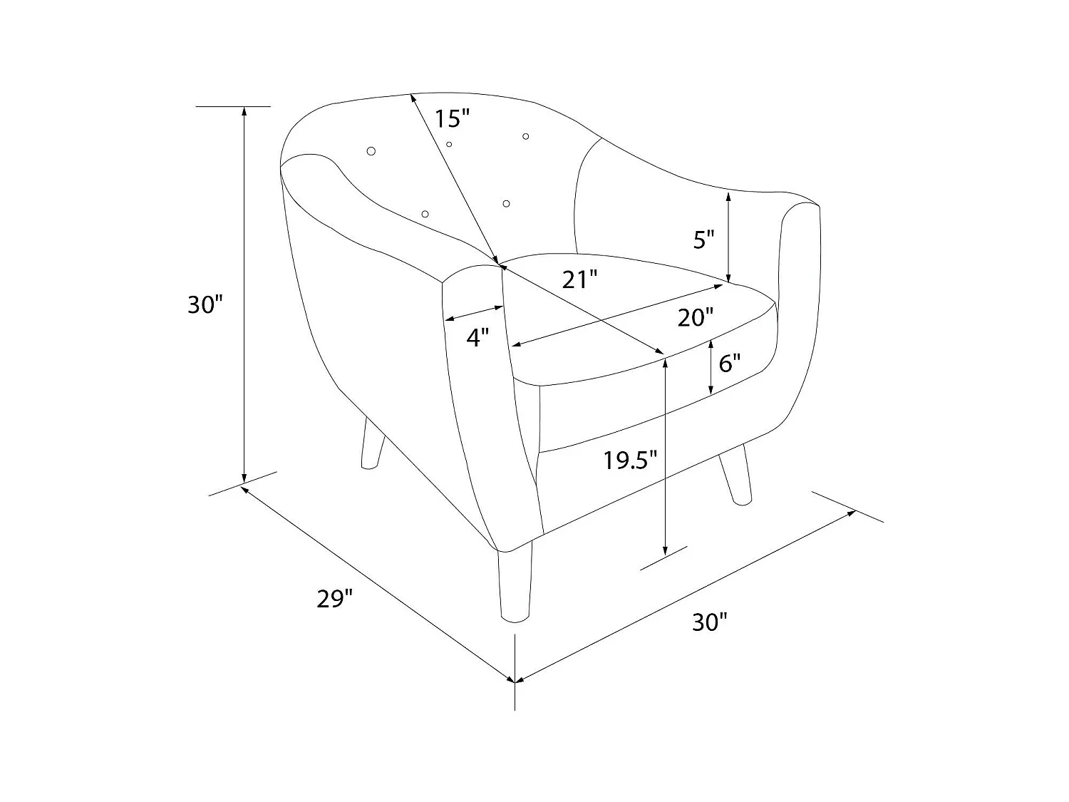 Sedia accento in lino blu