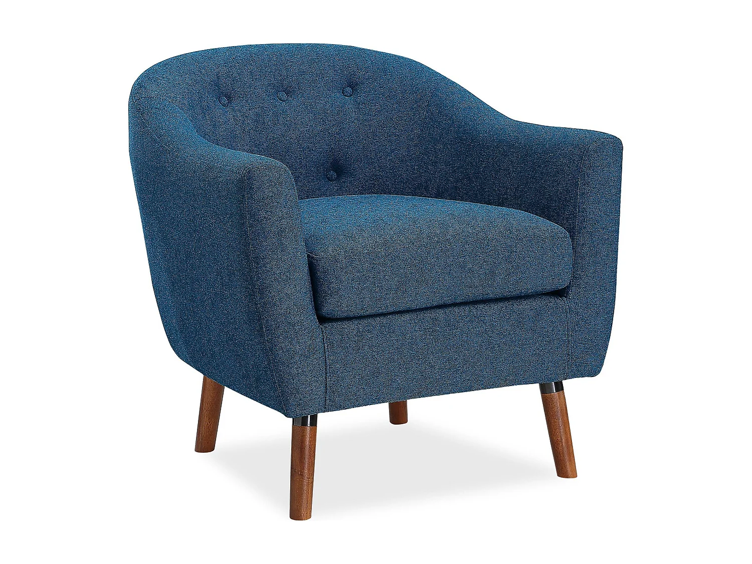 Akzentstuhl aus Leinen, blau