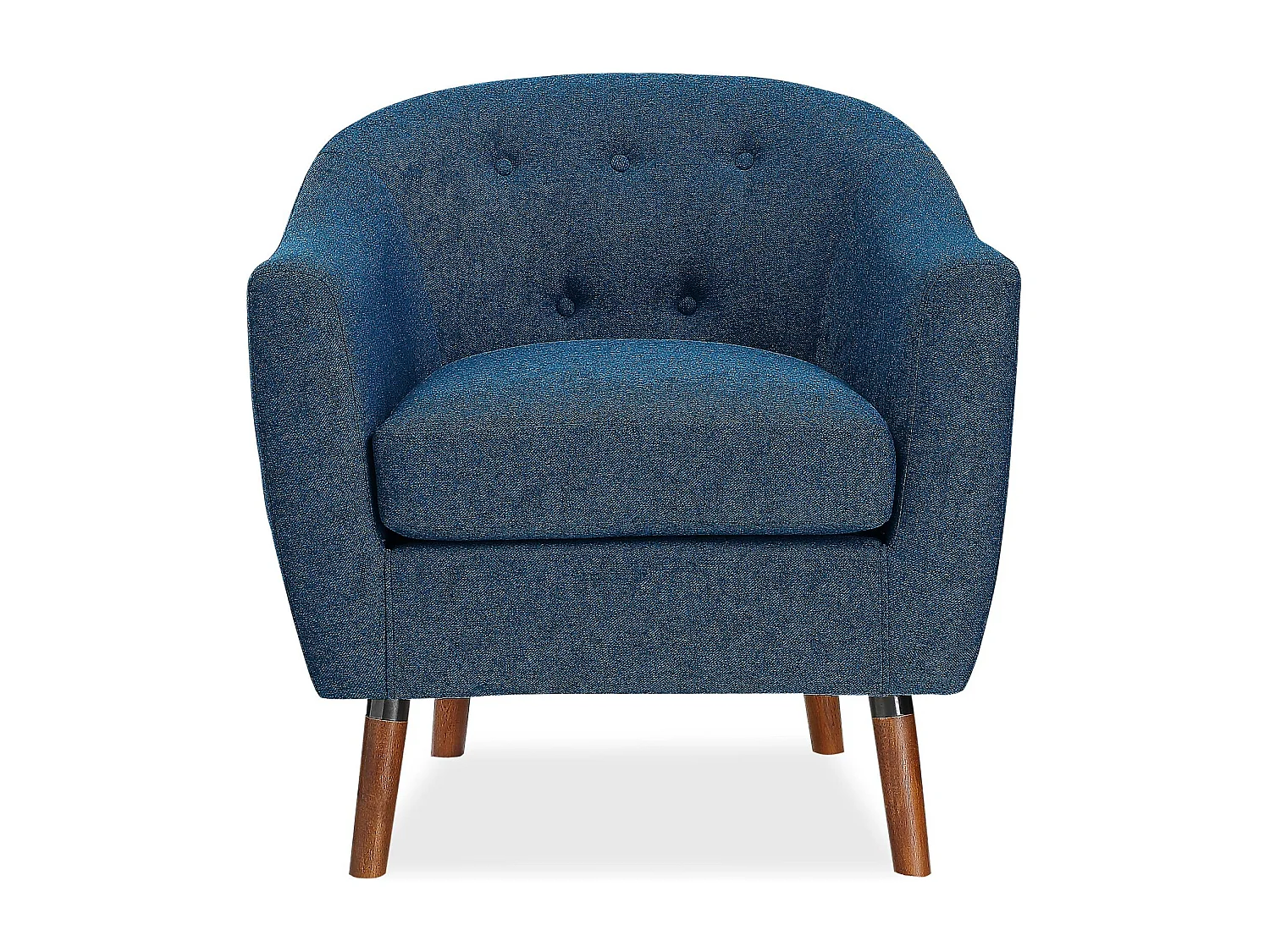 Akzentstuhl aus Leinen, blau