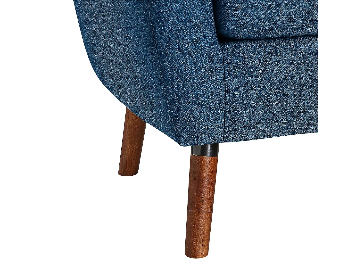 Akzentstuhl aus Leinen, blau