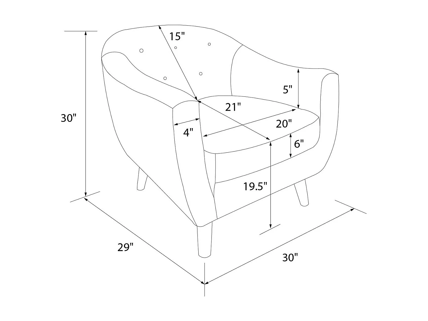 Akzentstuhl aus Leinen, blau