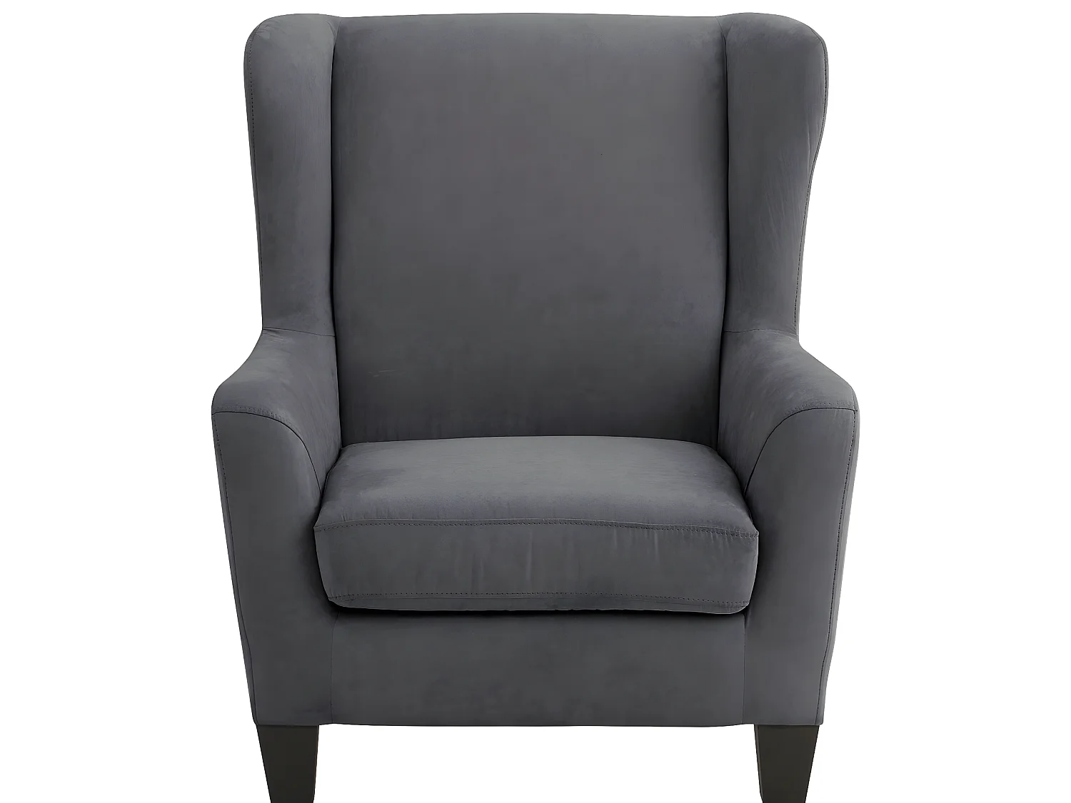 Zhili | Chaise d'appoint rembourrée avec tabouret en microfibre anthracite