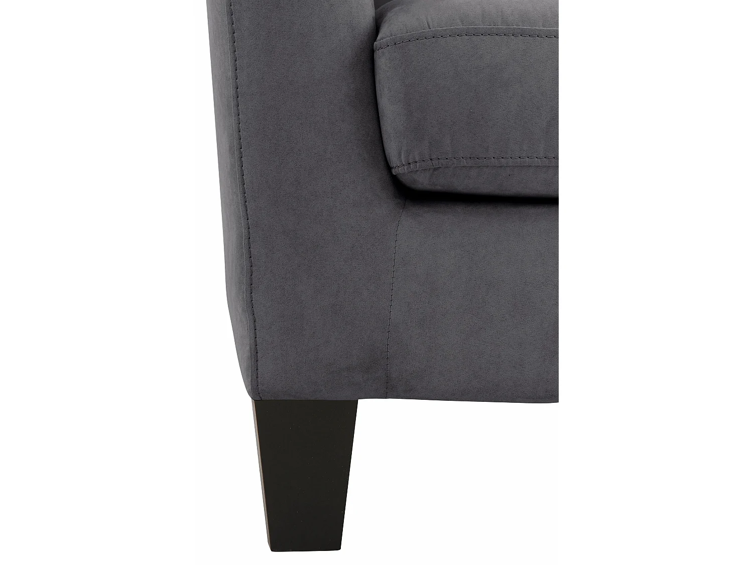 Zhili | Chaise d'appoint rembourrée avec tabouret en microfibre anthracite