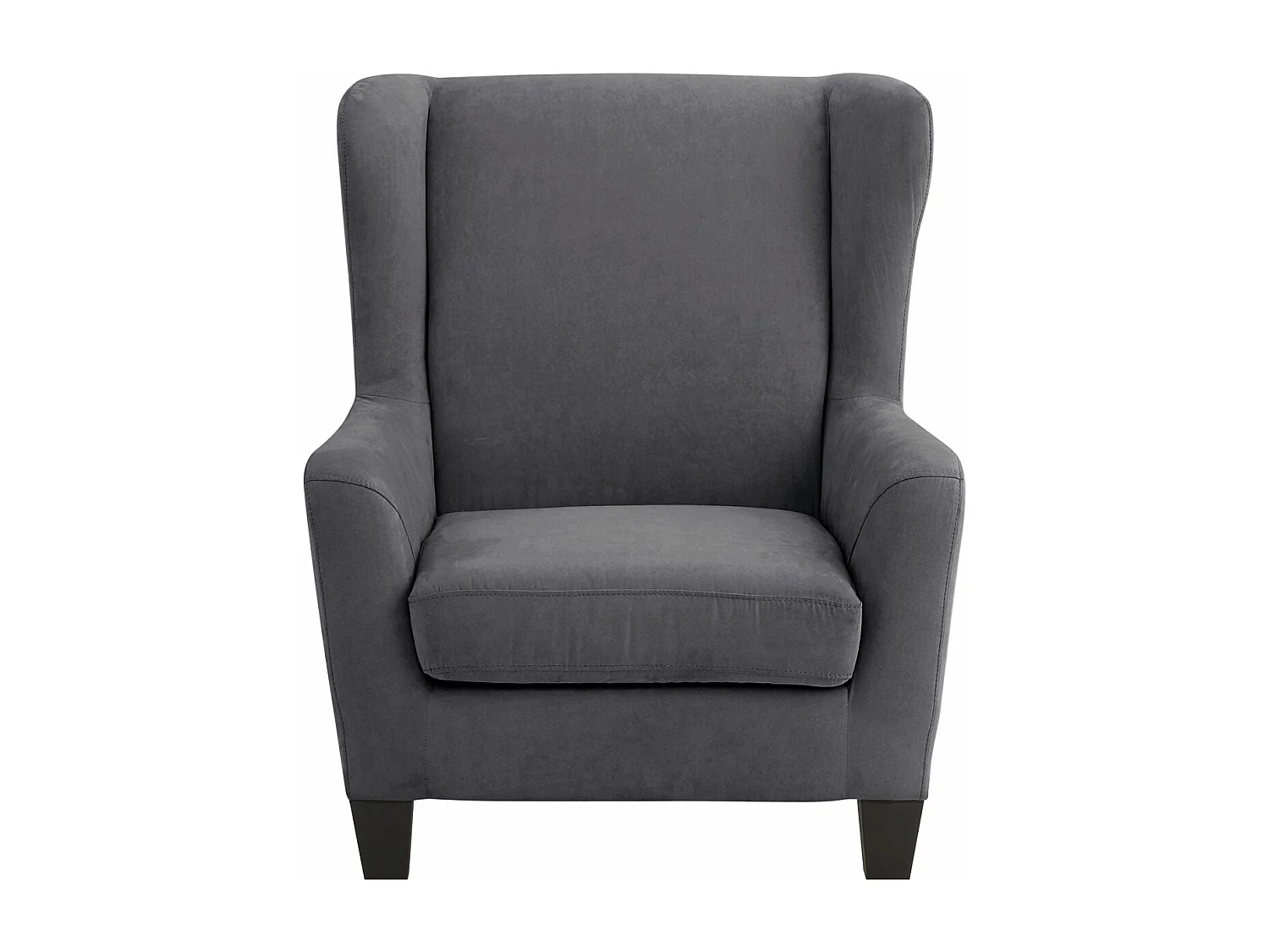 Zhili | Chaise d'appoint rembourrée avec tabouret en microfibre anthracite