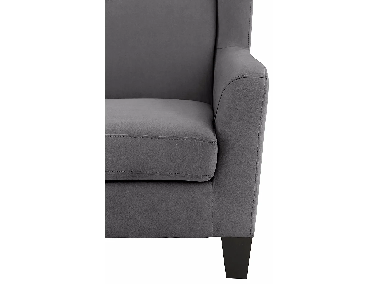 Zhili | Chaise d'appoint rembourrée avec tabouret en microfibre anthracite