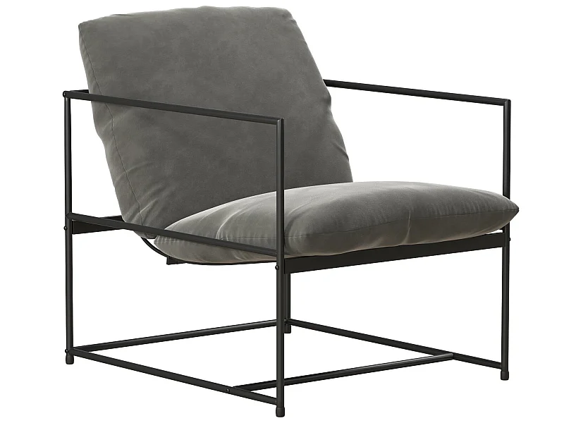 Silla decorativa en terciopelo gris