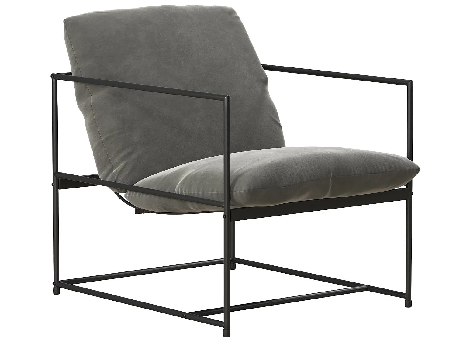 Silla decorativa en terciopelo gris