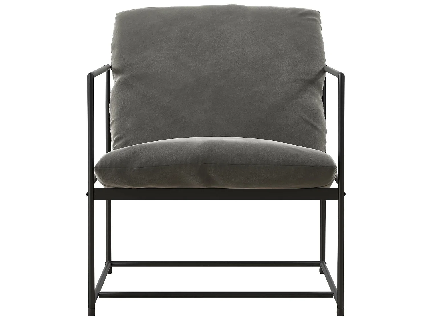 Silla decorativa en terciopelo gris