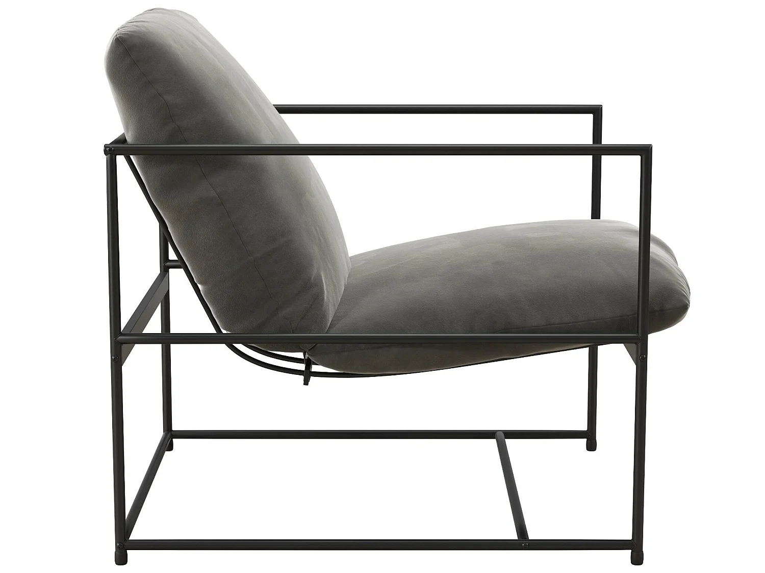 Silla decorativa en terciopelo gris