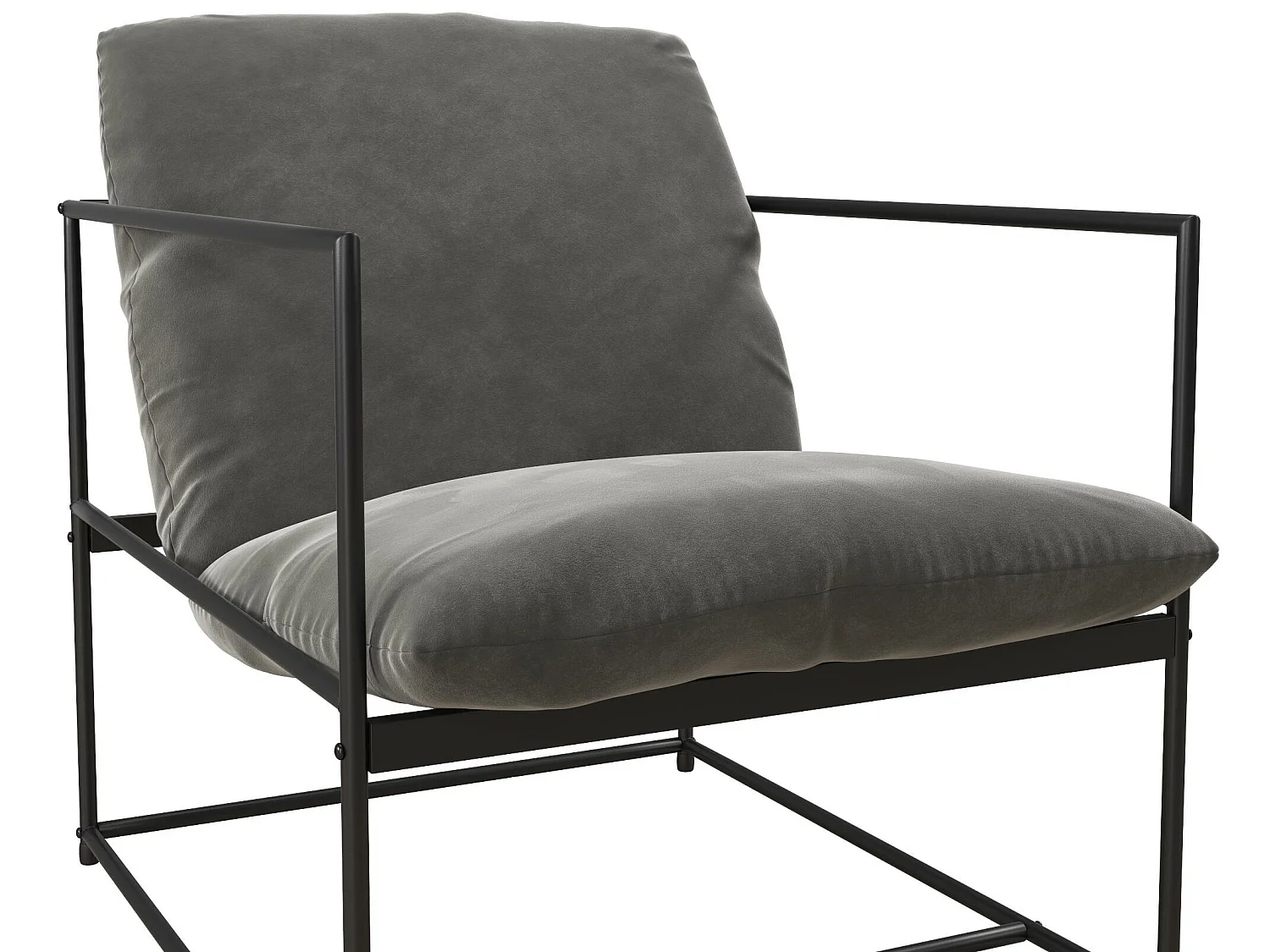 Silla decorativa en terciopelo gris