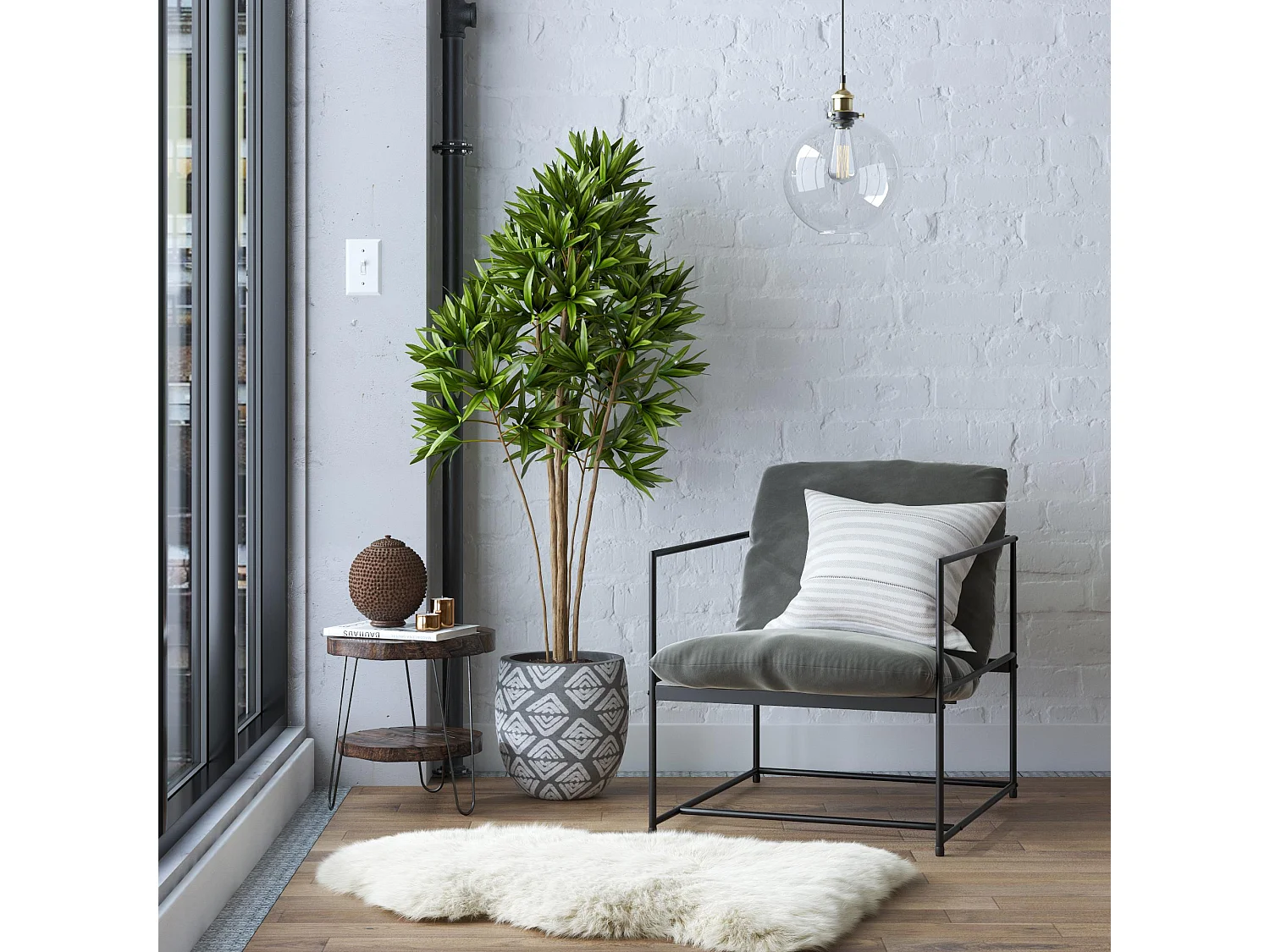 Silla decorativa en terciopelo gris