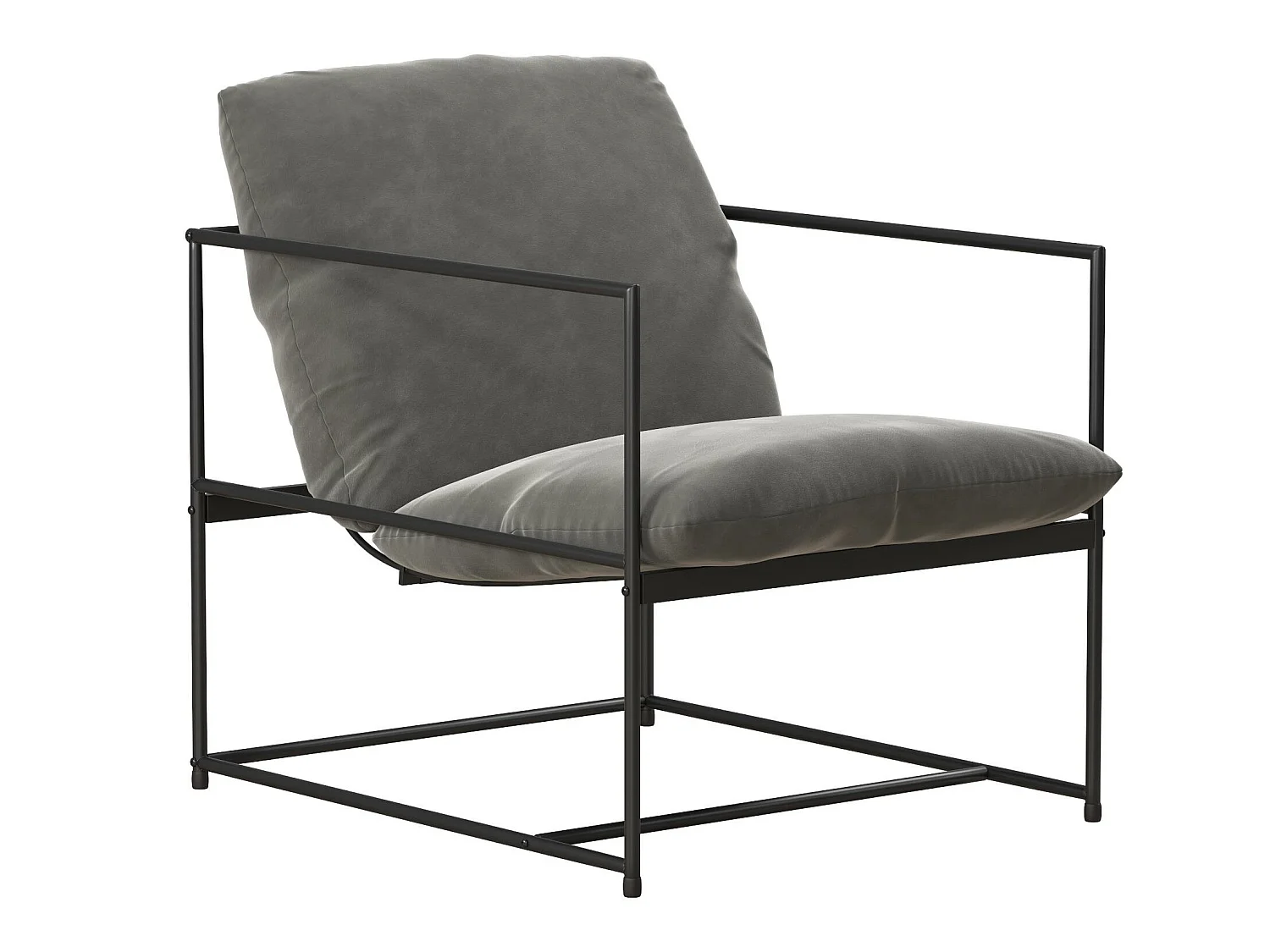 Benjamin | Chaise d'appoint en velours gris
