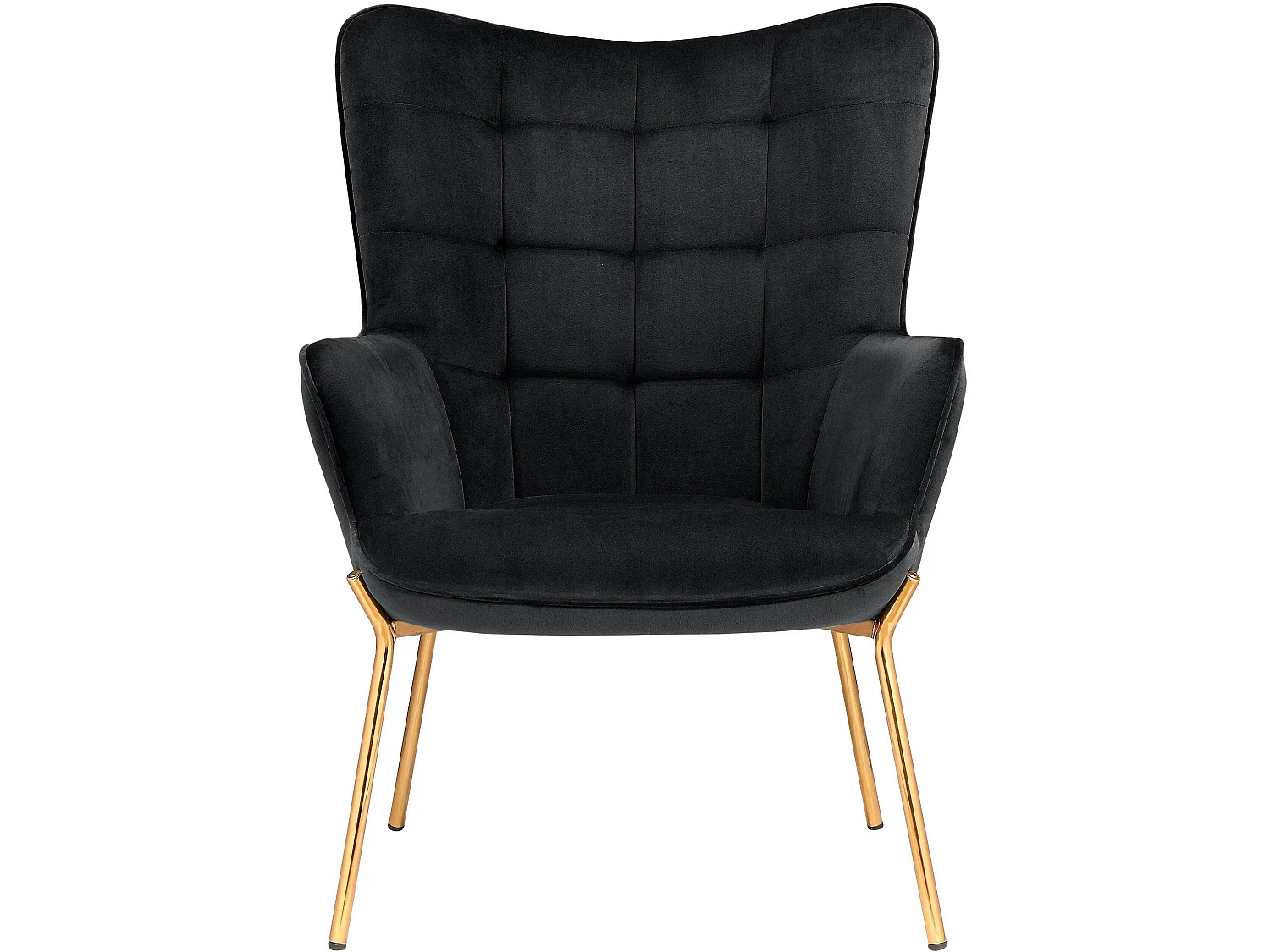 Cadeira decorativa com estofo em veludo preto